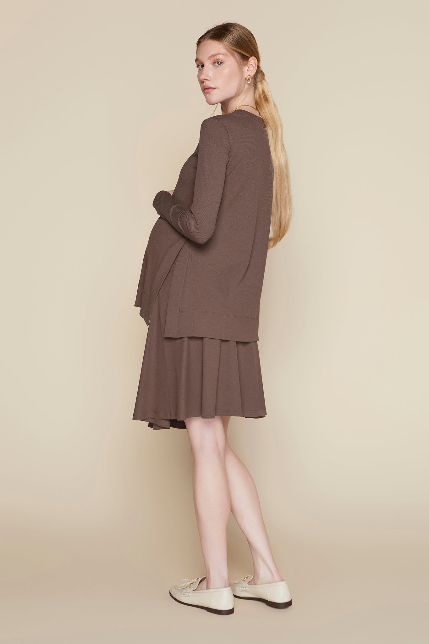 Ventt Maternity Top in Hazelnut