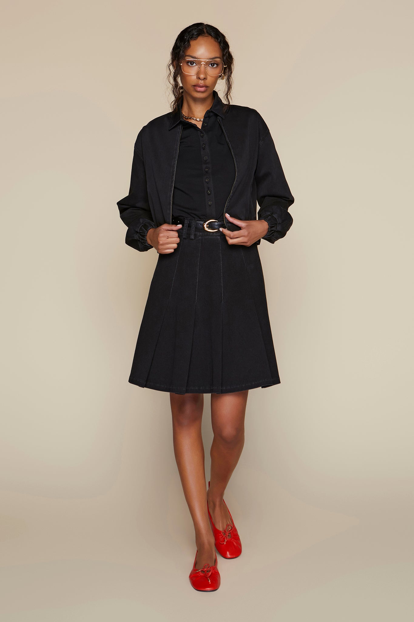 Ebro Bomber in Black Denim