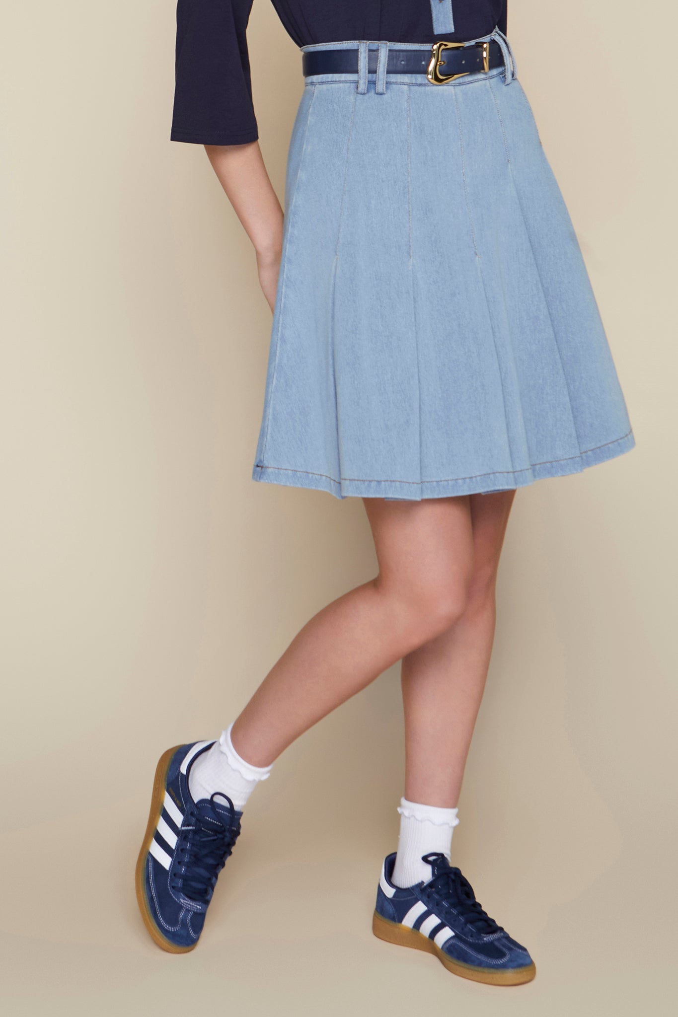 Sydney Skirt in Stone Wash Denim