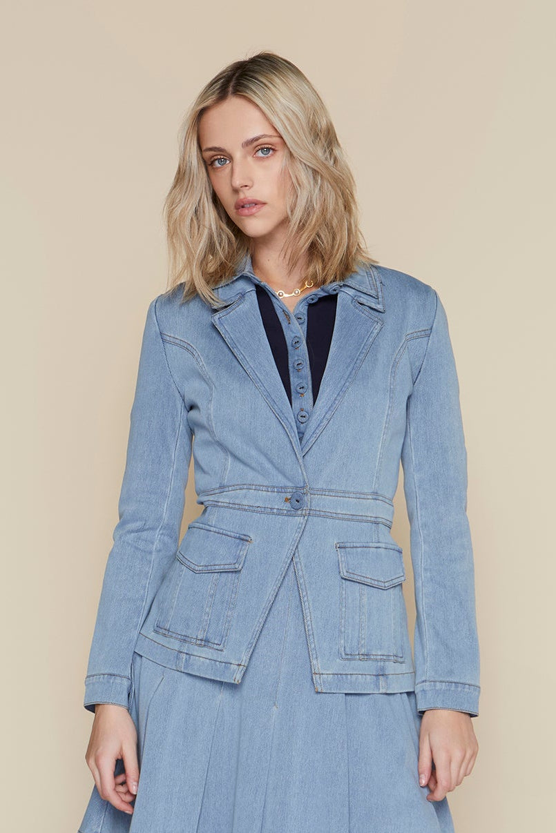 Waldorf Blazer in Stone Wash Denim