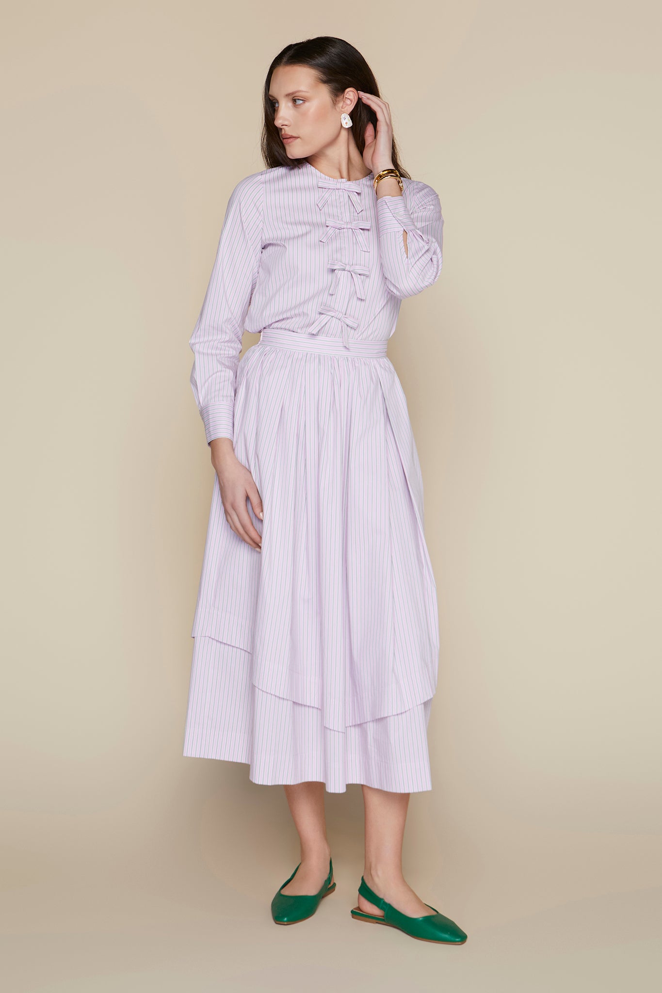 Moorea Skirt in Blush Stripe