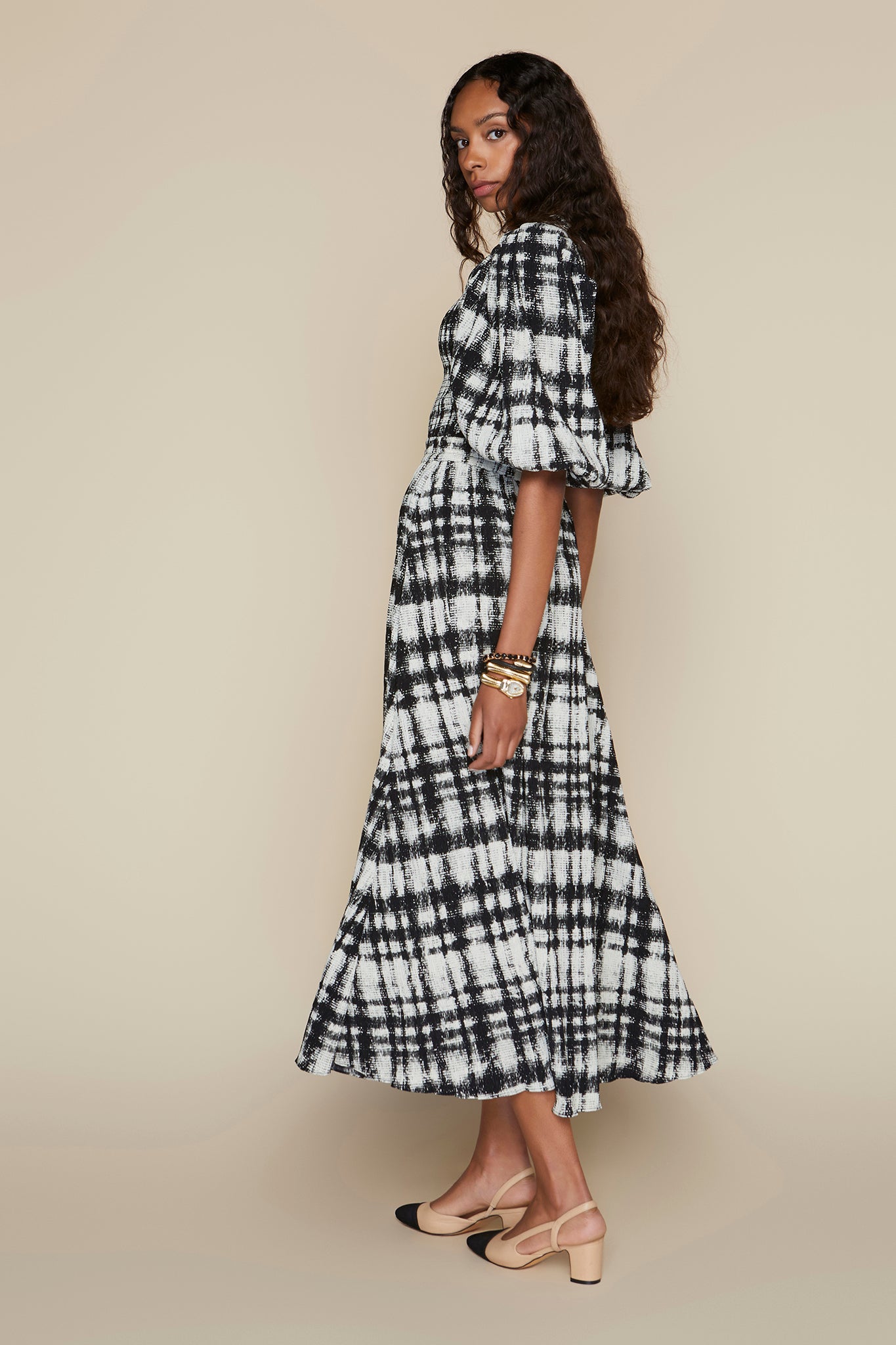 Tavira Skirt in Blurred Grid