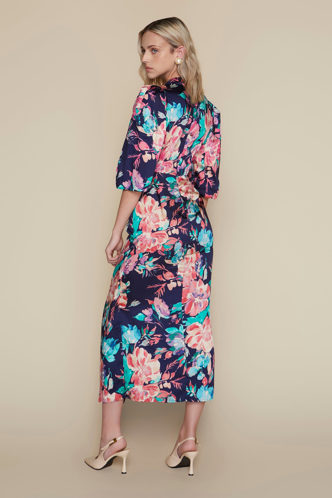 Boyne Dress in Indigo Garden