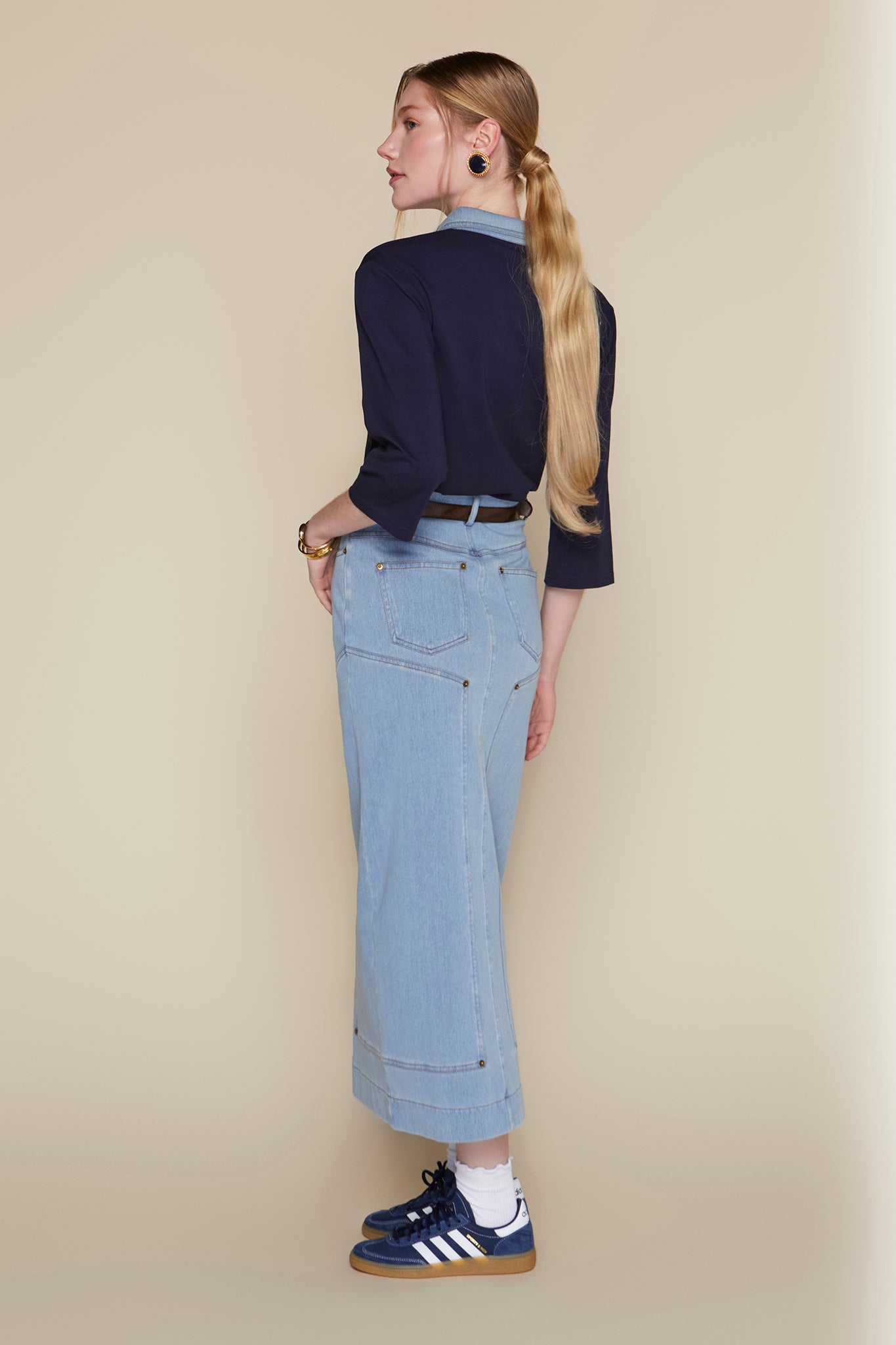 Kama Skirt in Stone Wash Denim