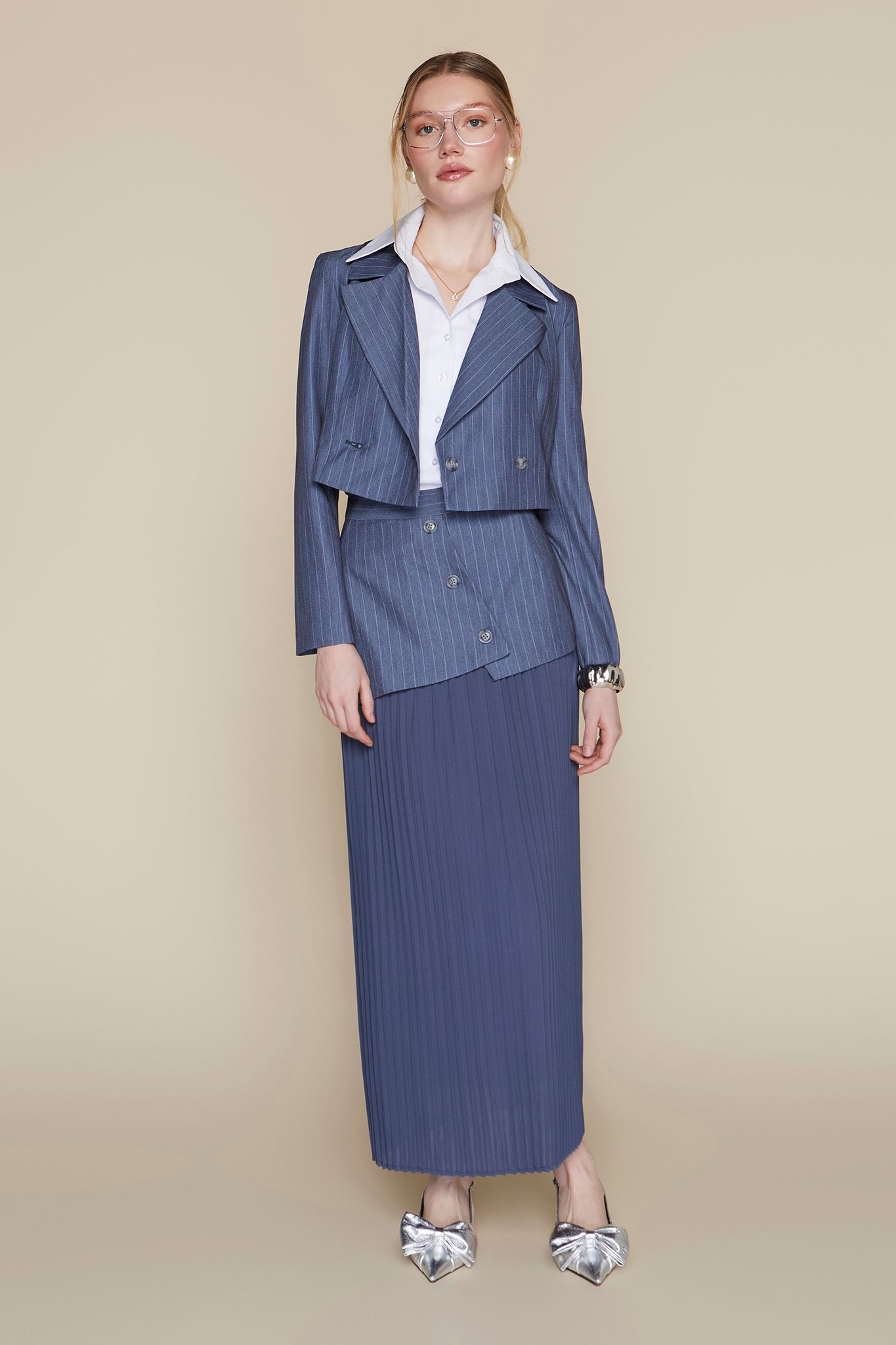 Lanai Blazer in Indigo Pinstripe