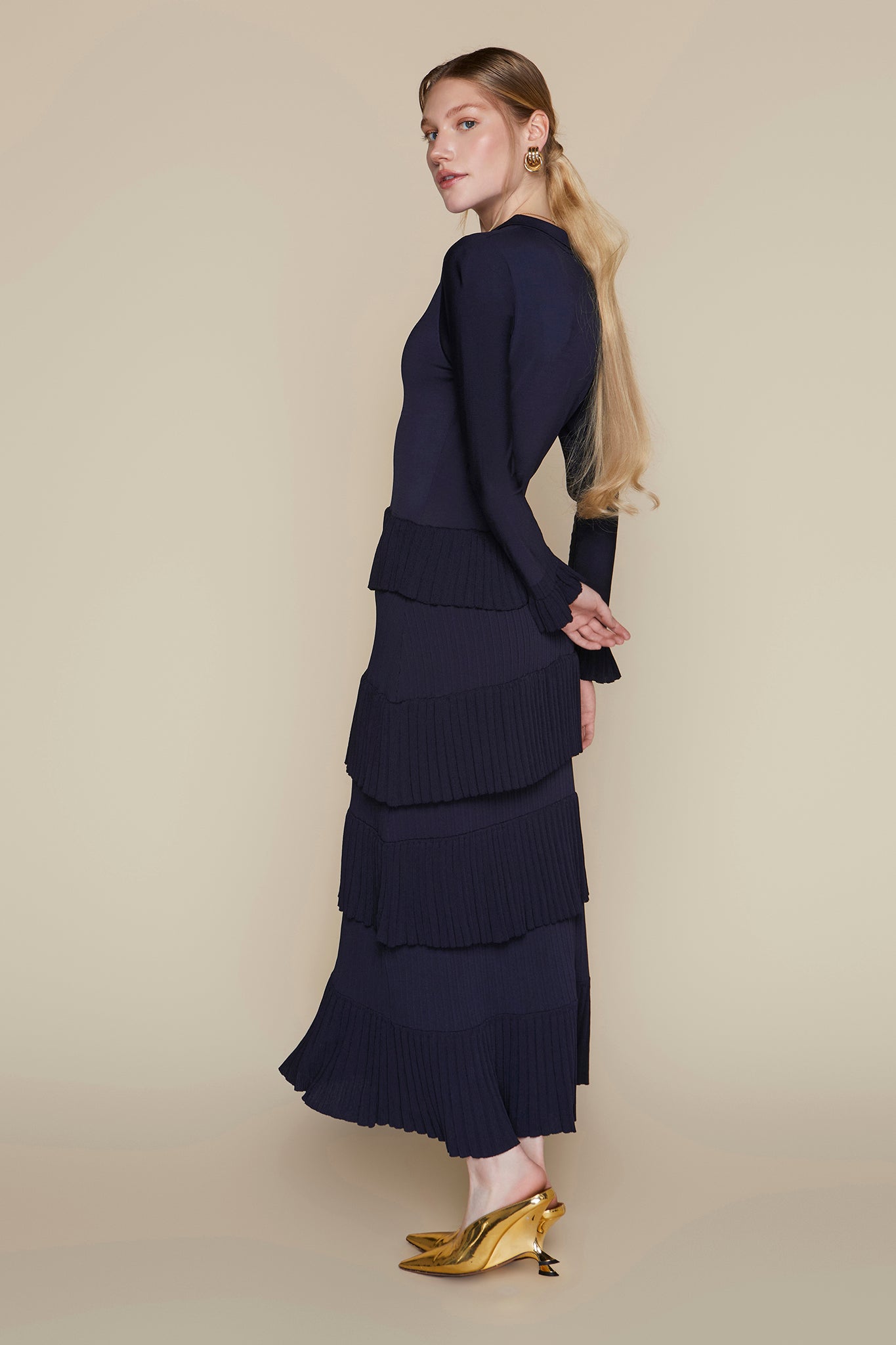 Lena Dress in Deep Indigo Navy