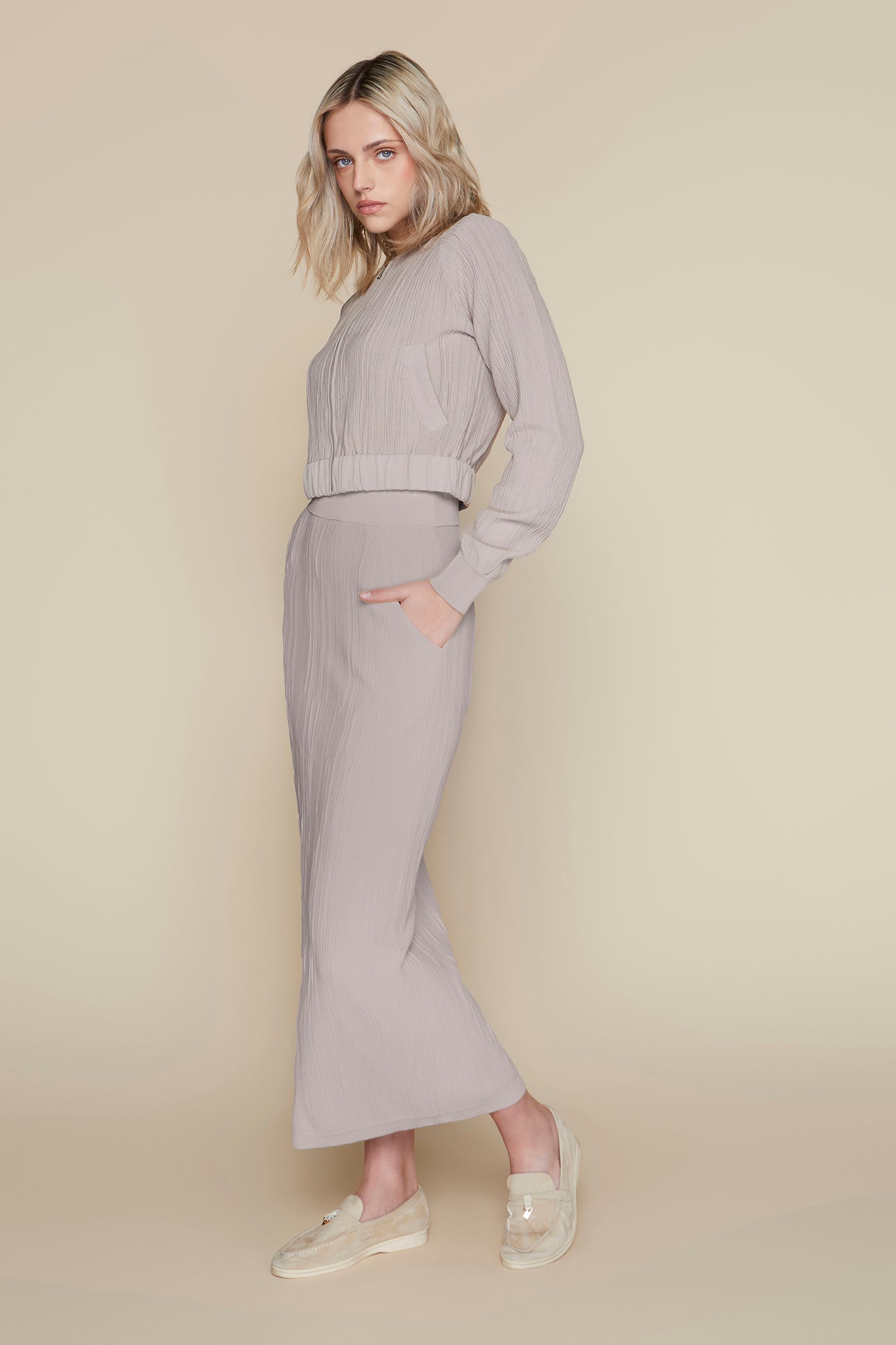 Cannes Maxi Skirt in Bone
