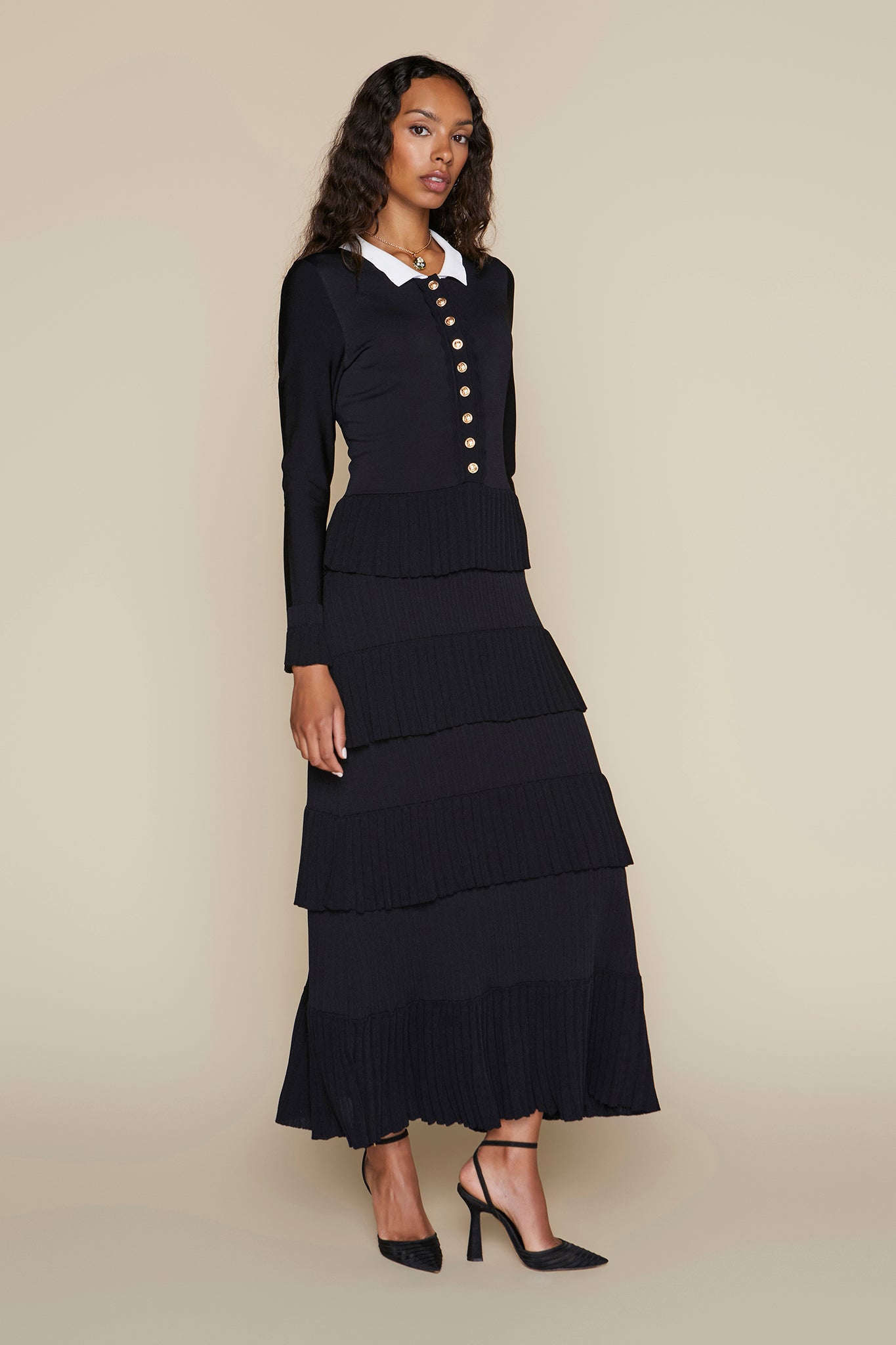 Lena Dress in Black / White