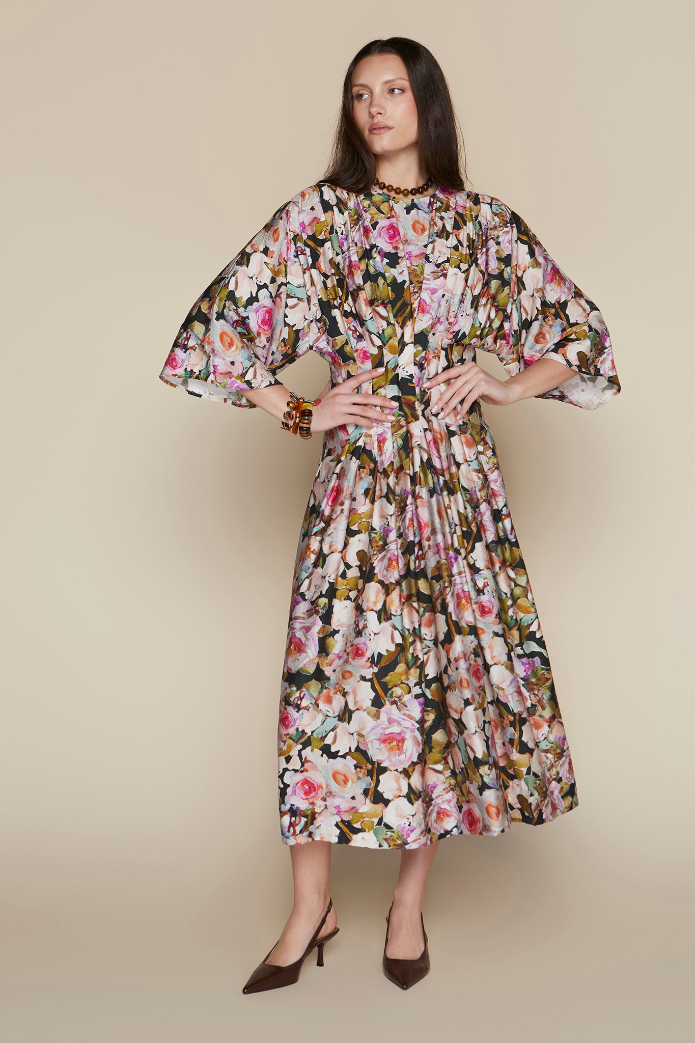 Havana Dress in Watercolor Rose