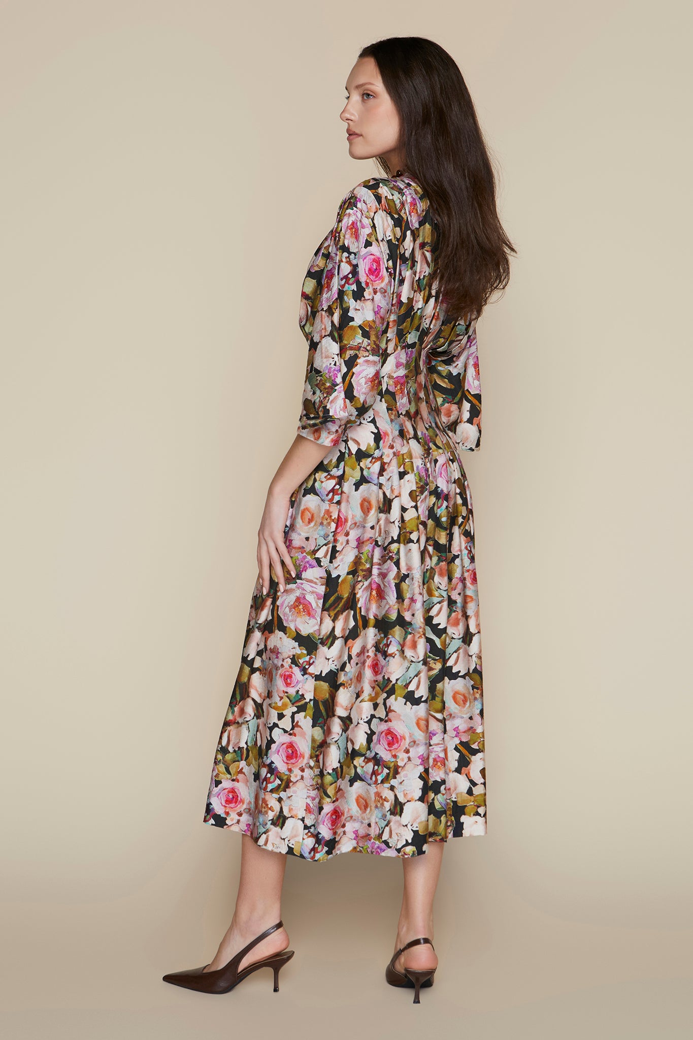 Havana Dress in Watercolor Rose