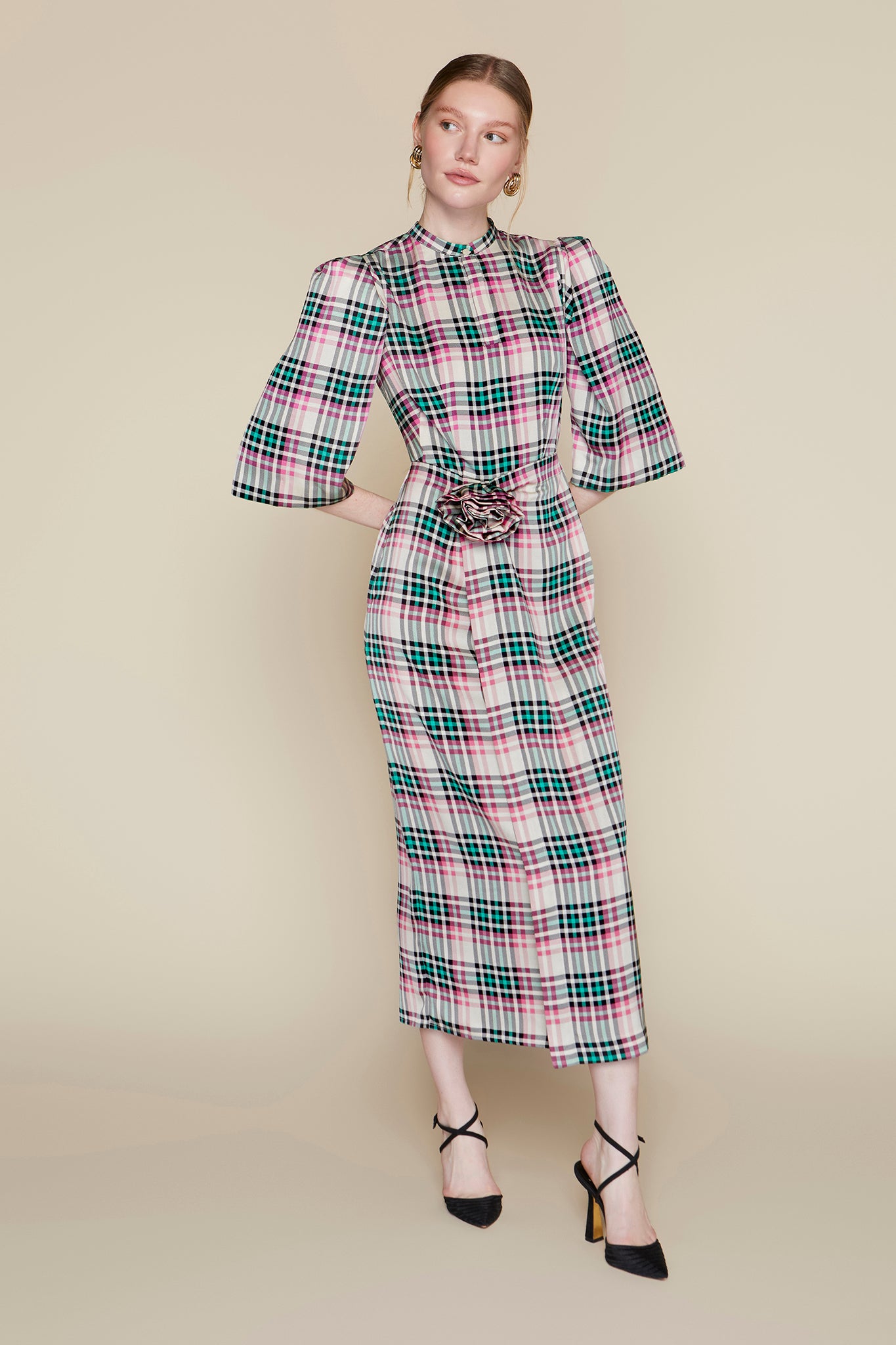 Boyne Dress in Spring Plaid