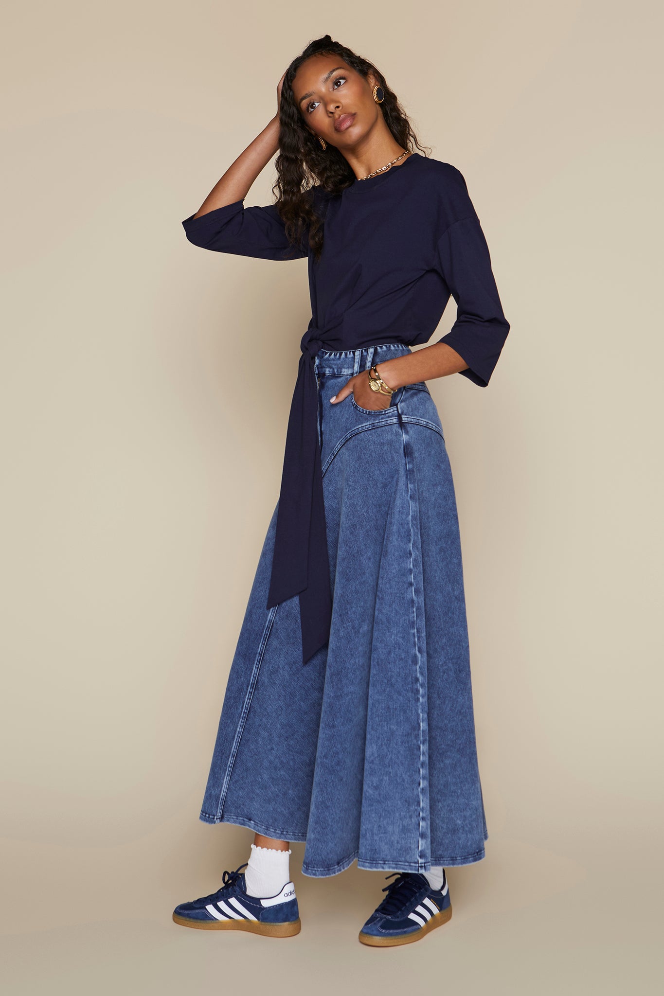 Alila Skirt in Dark Wash Denim