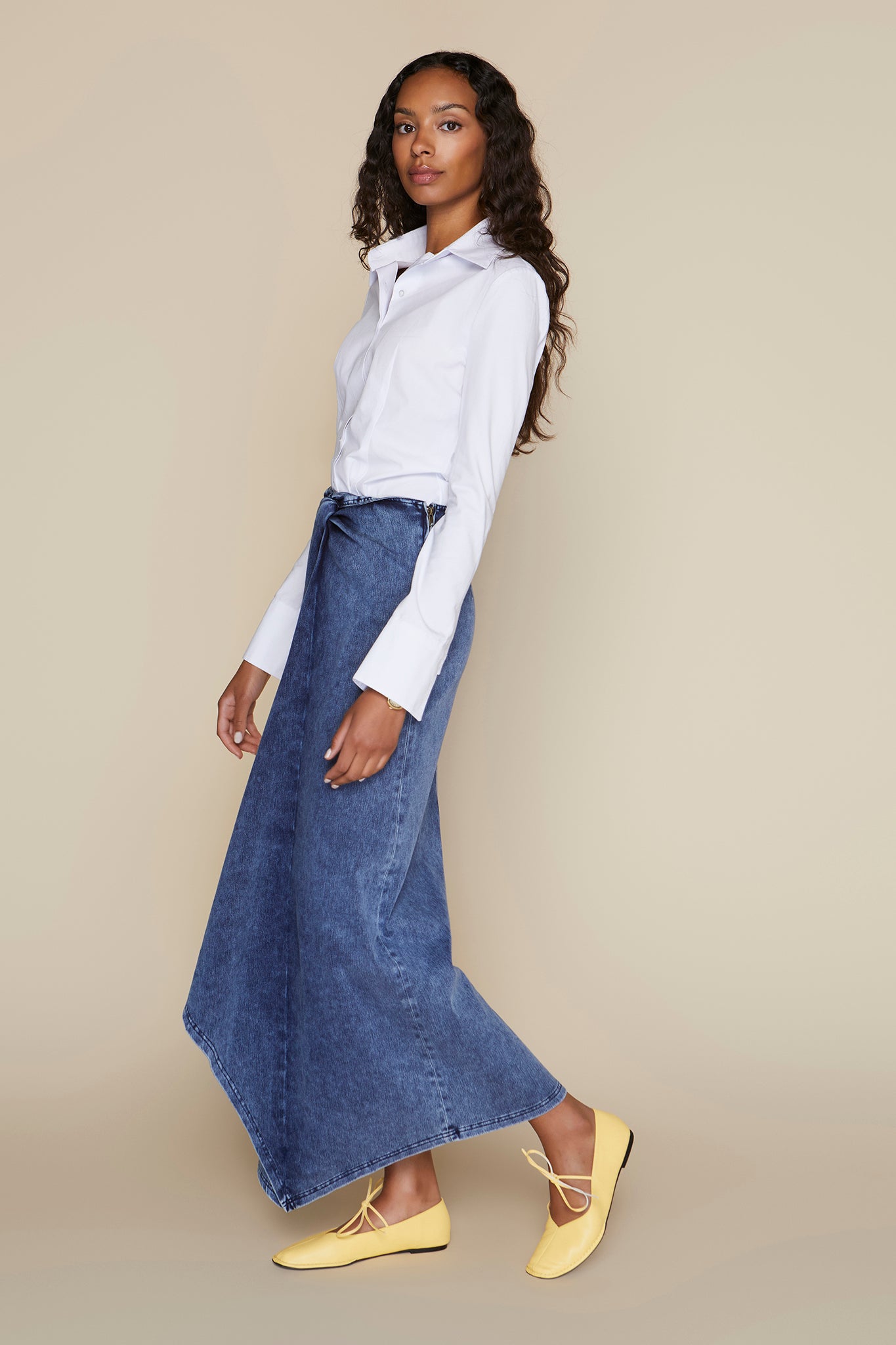 Vendôme Skirt in Dark Wash Denim