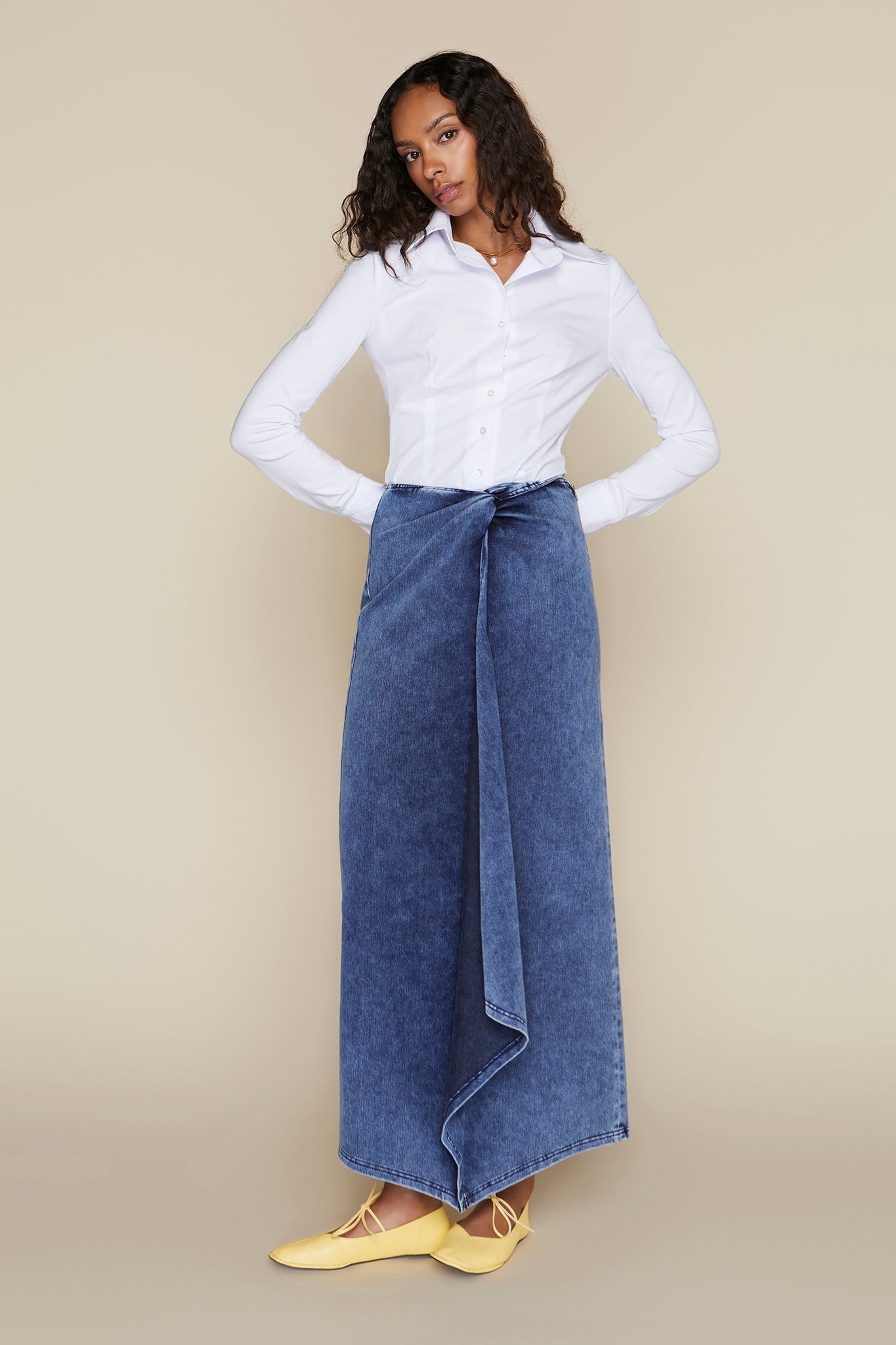 Vendôme Skirt in Dark Wash Denim