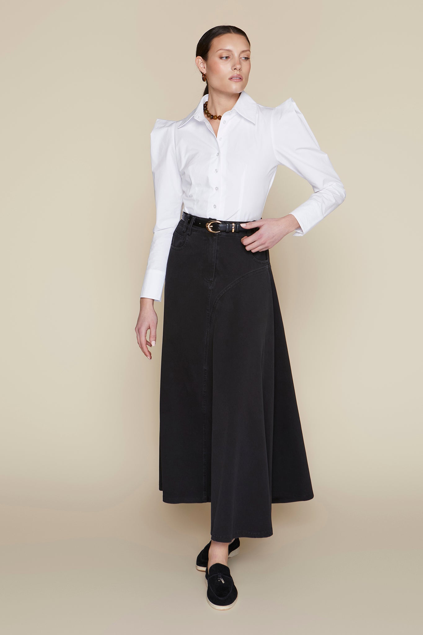 Alila Skirt in Black Denim