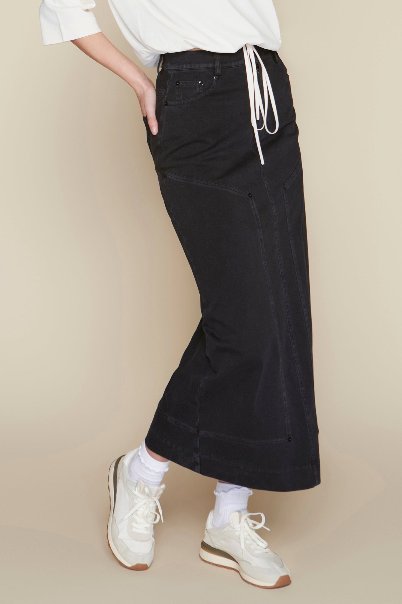Kama Skirt in Black Denim
