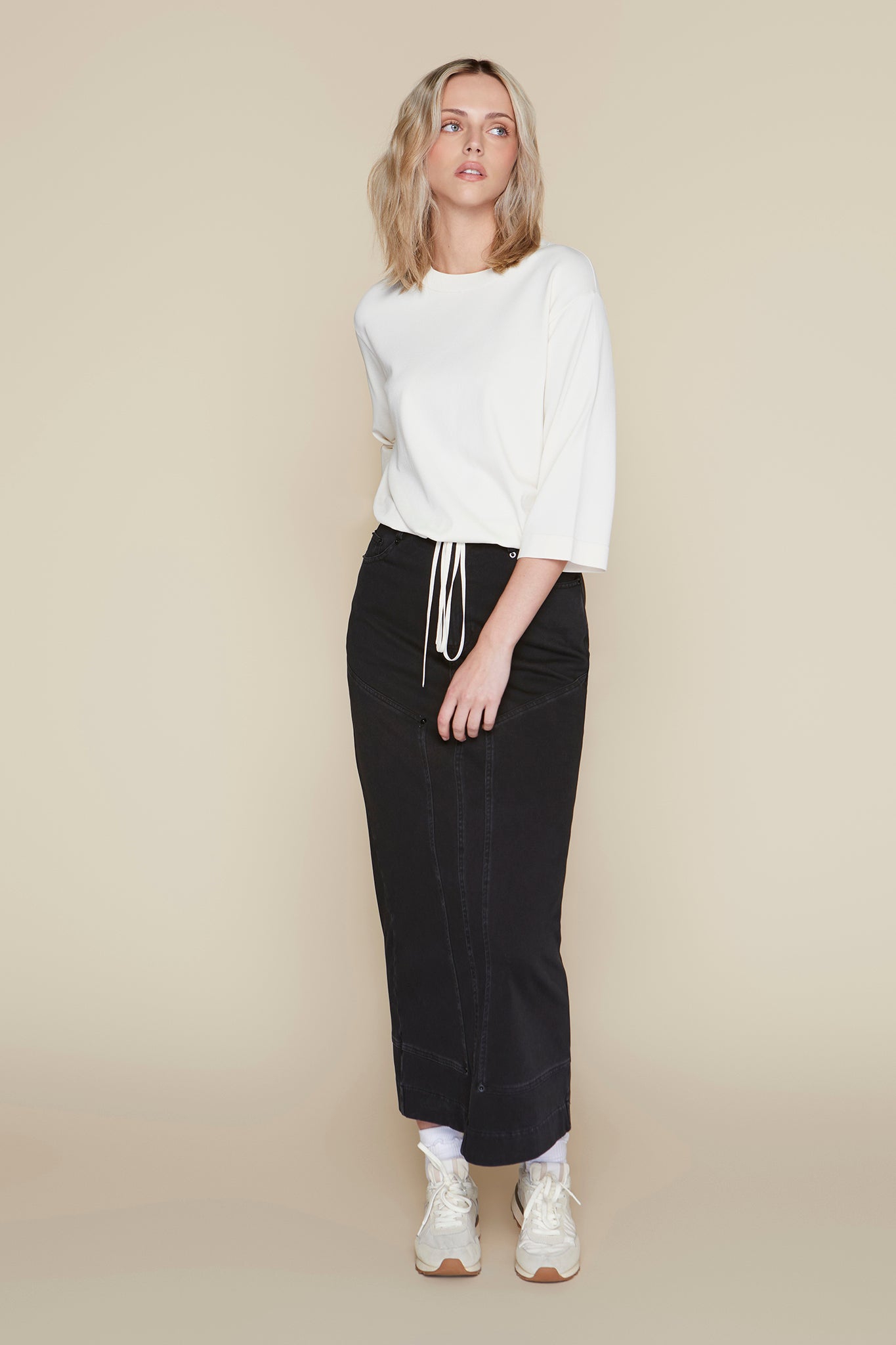 Kama Skirt in Black Denim