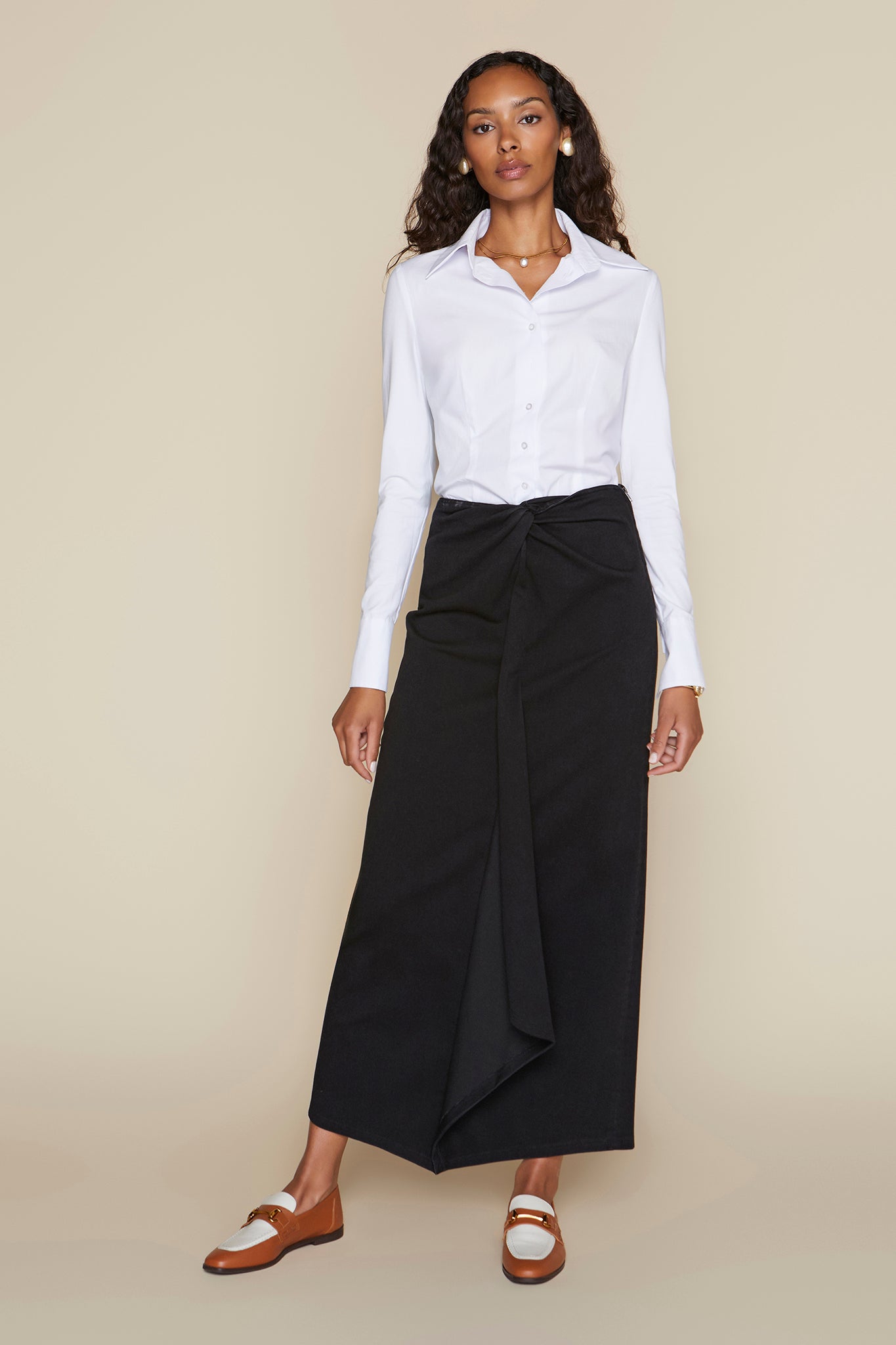 Vendôme Skirt in Black Denim