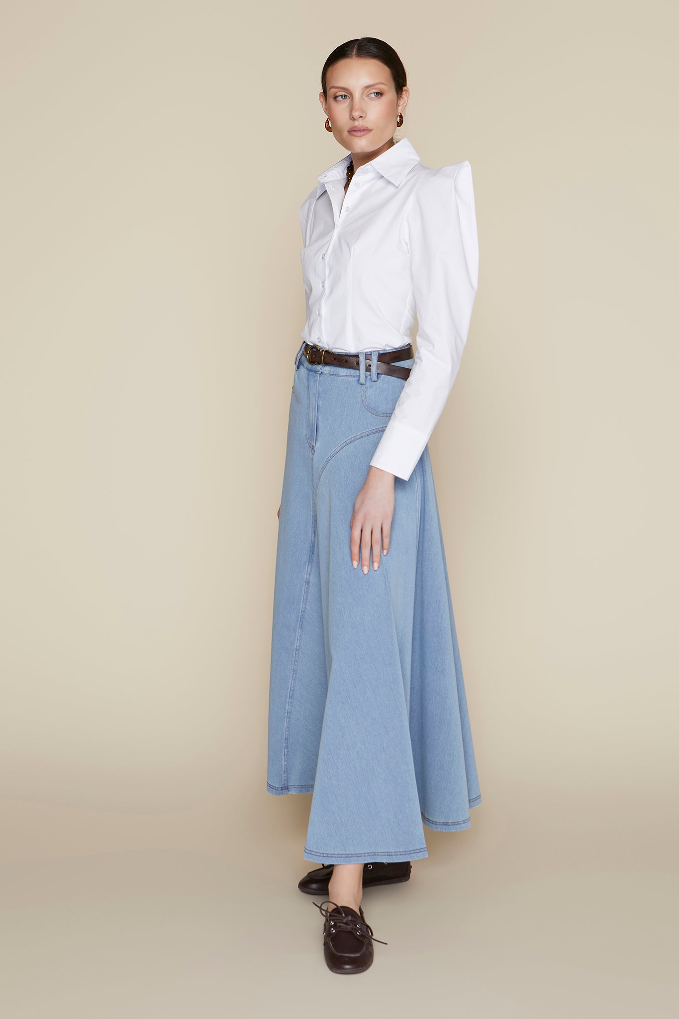Alila Skirt in Stone Wash Denim