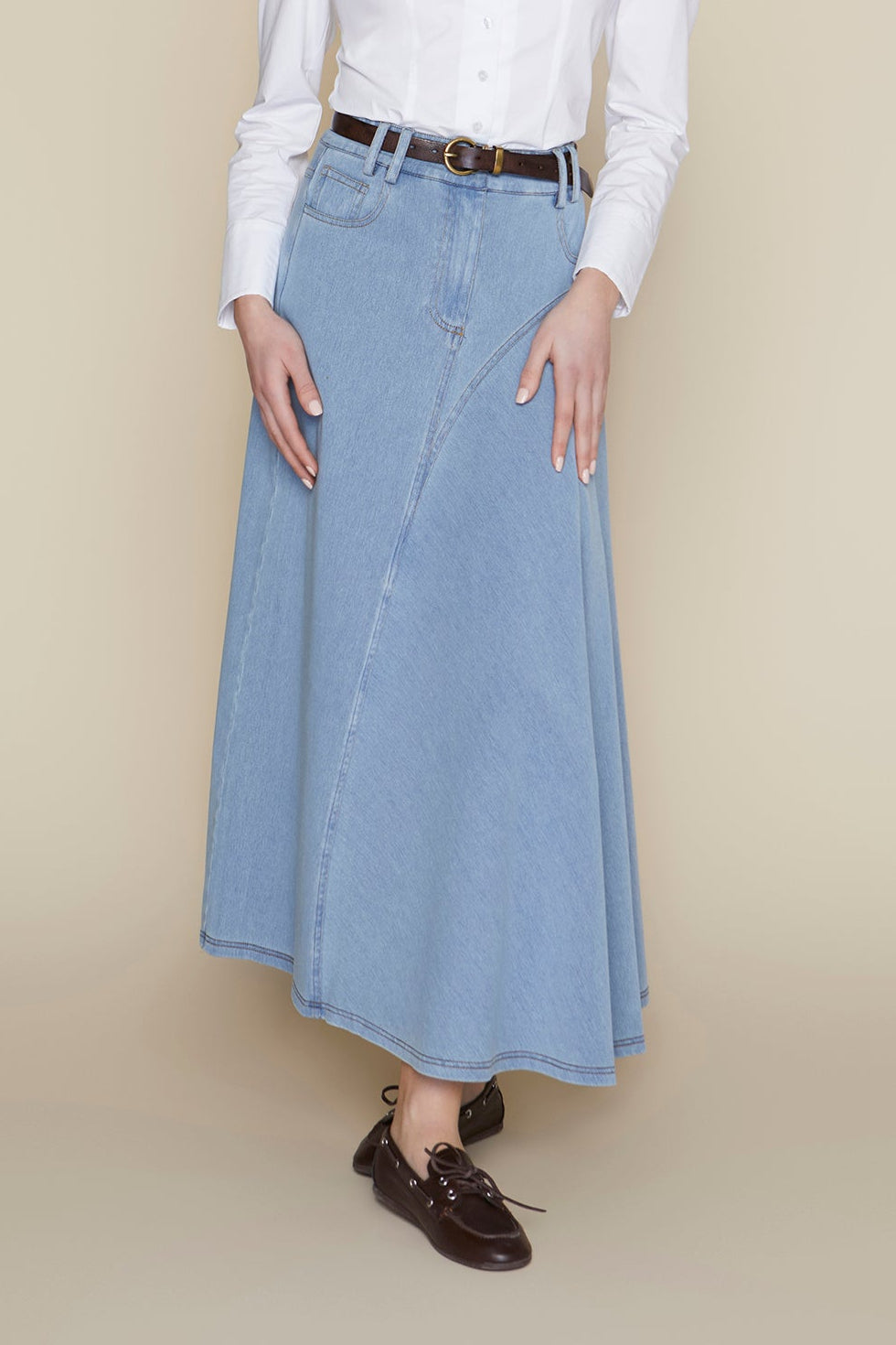 Alila Skirt in Stone Wash Denim