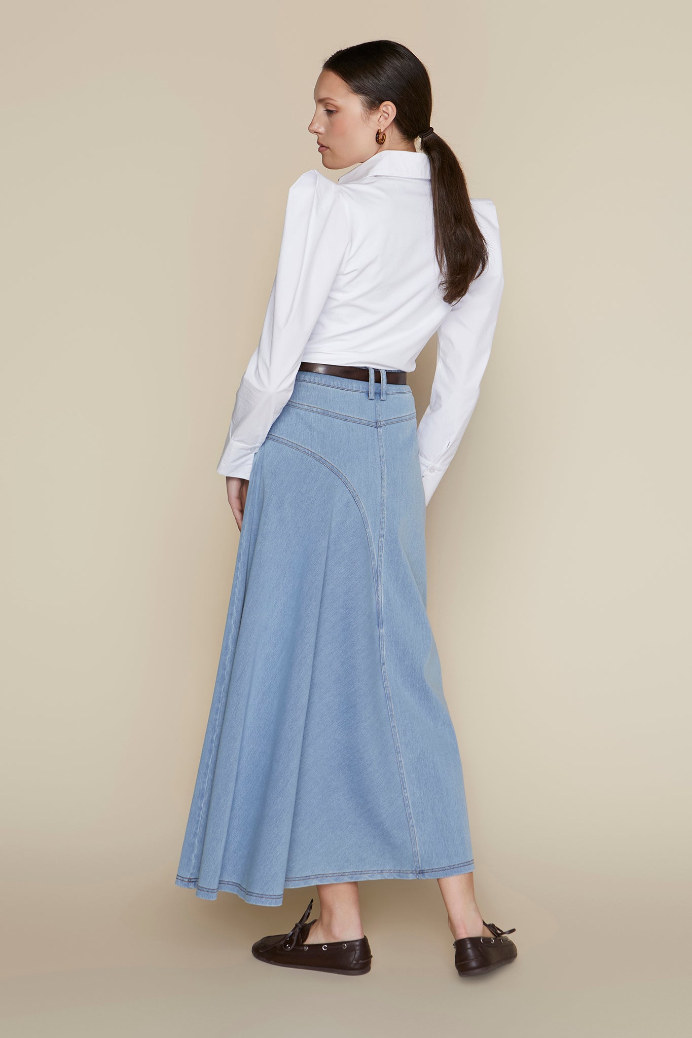 Alila Skirt in Stone Wash Denim