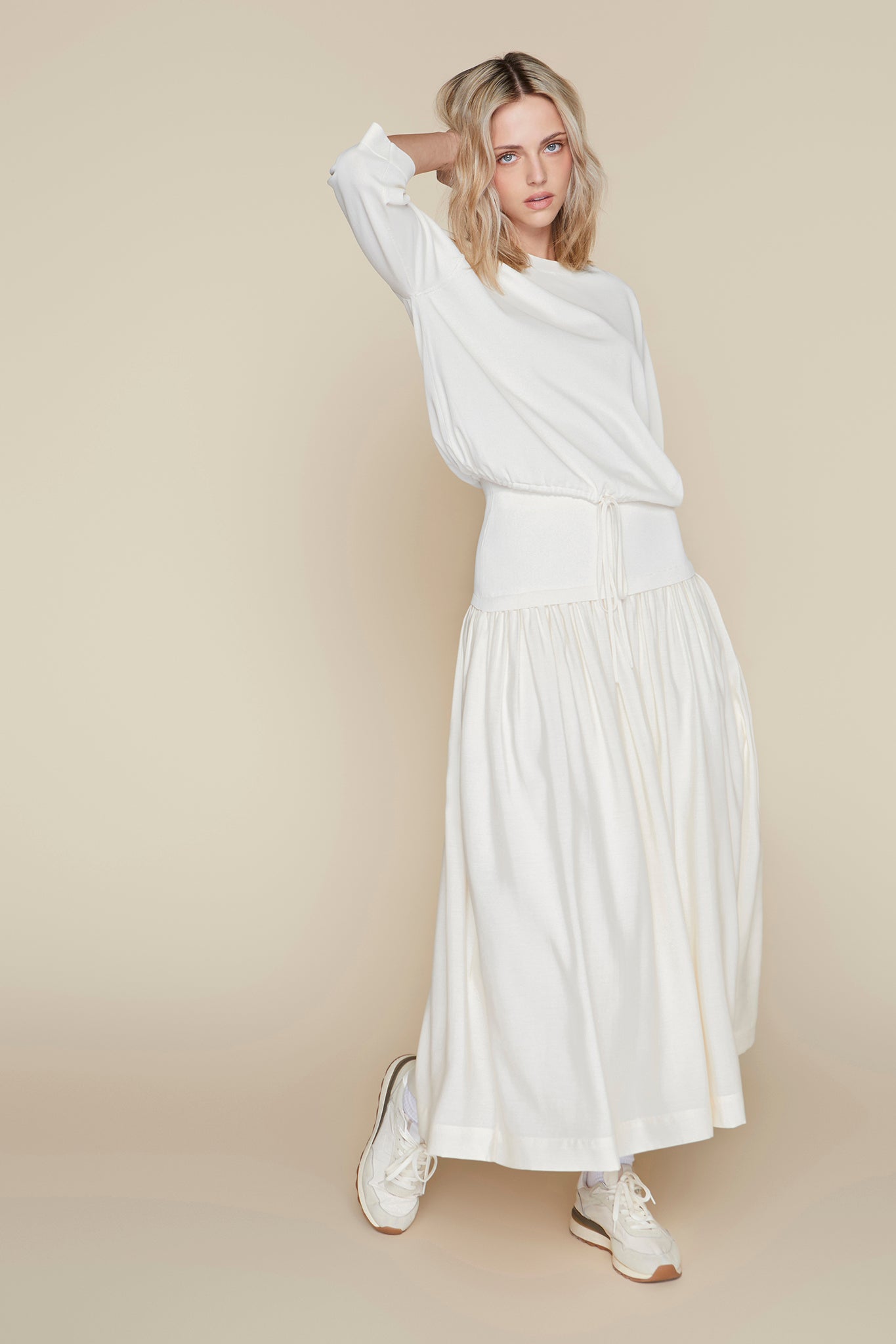 Maxi Volta Skirt in Coconut