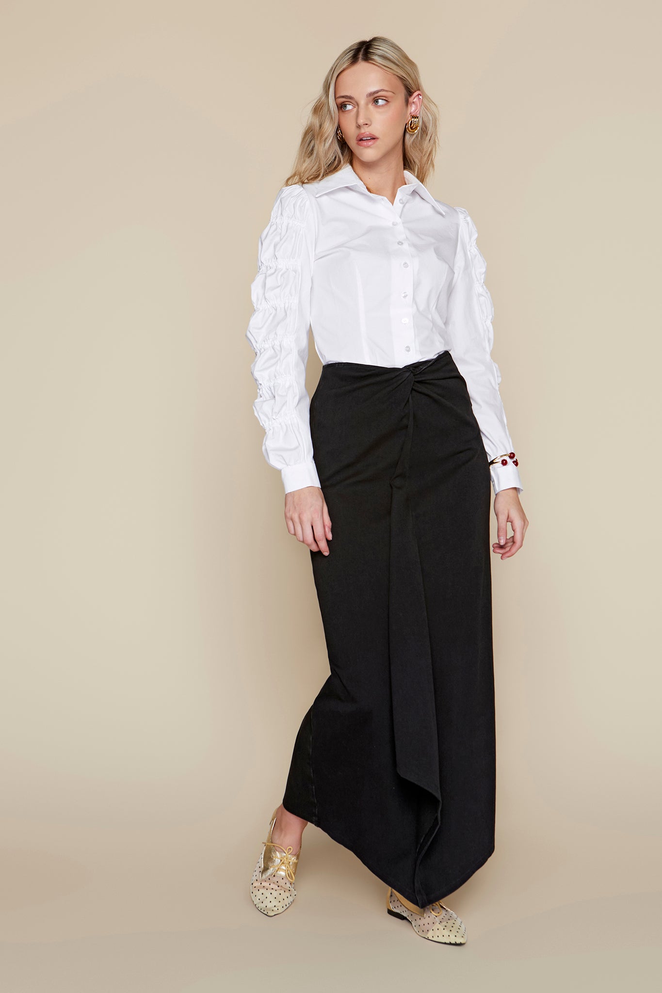 Vendôme Skirt in Black Denim