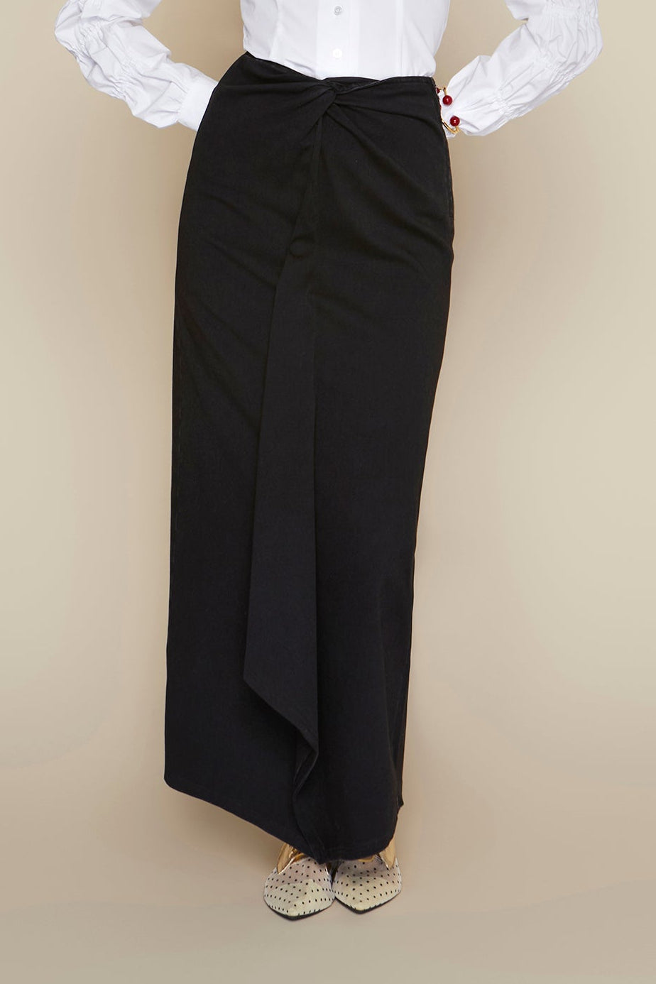 Vendôme Skirt in Black Denim