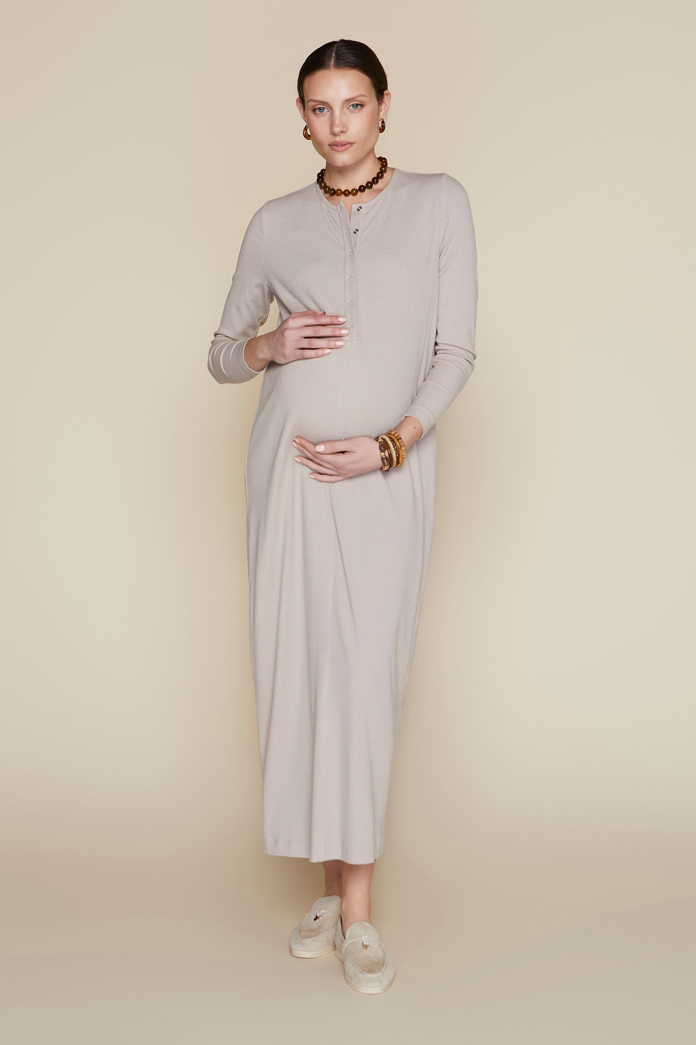 Avon Maternity Dress in Bone