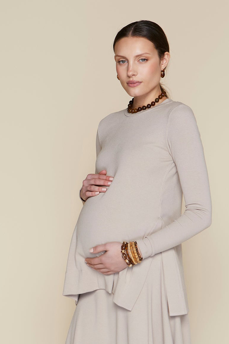 Ventt Maternity Top in Bone