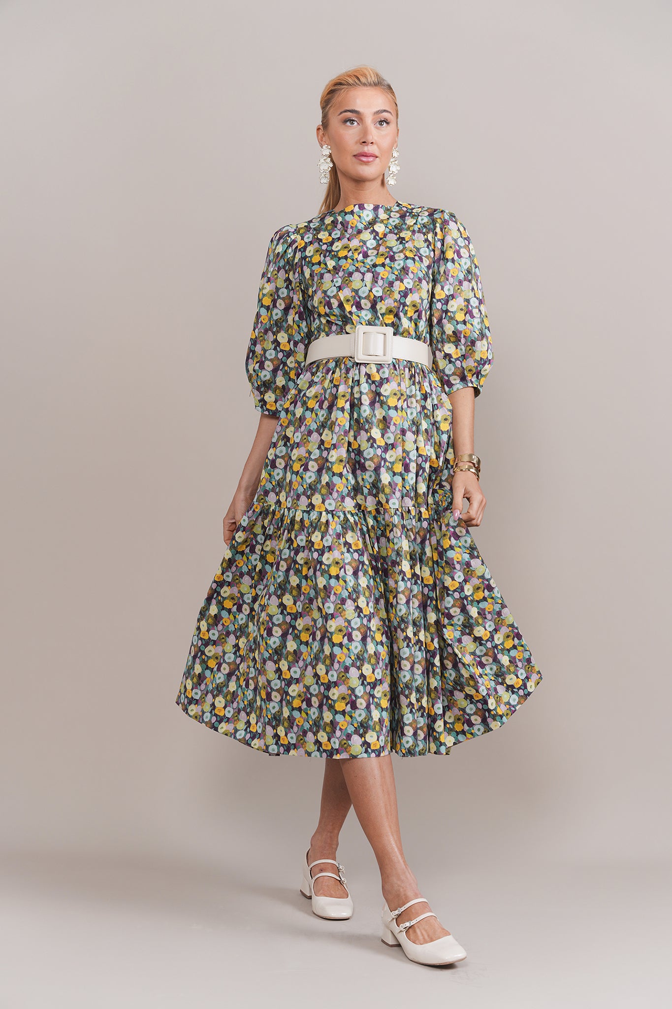Ellie Convertible Dress in Yellow Mix Floral