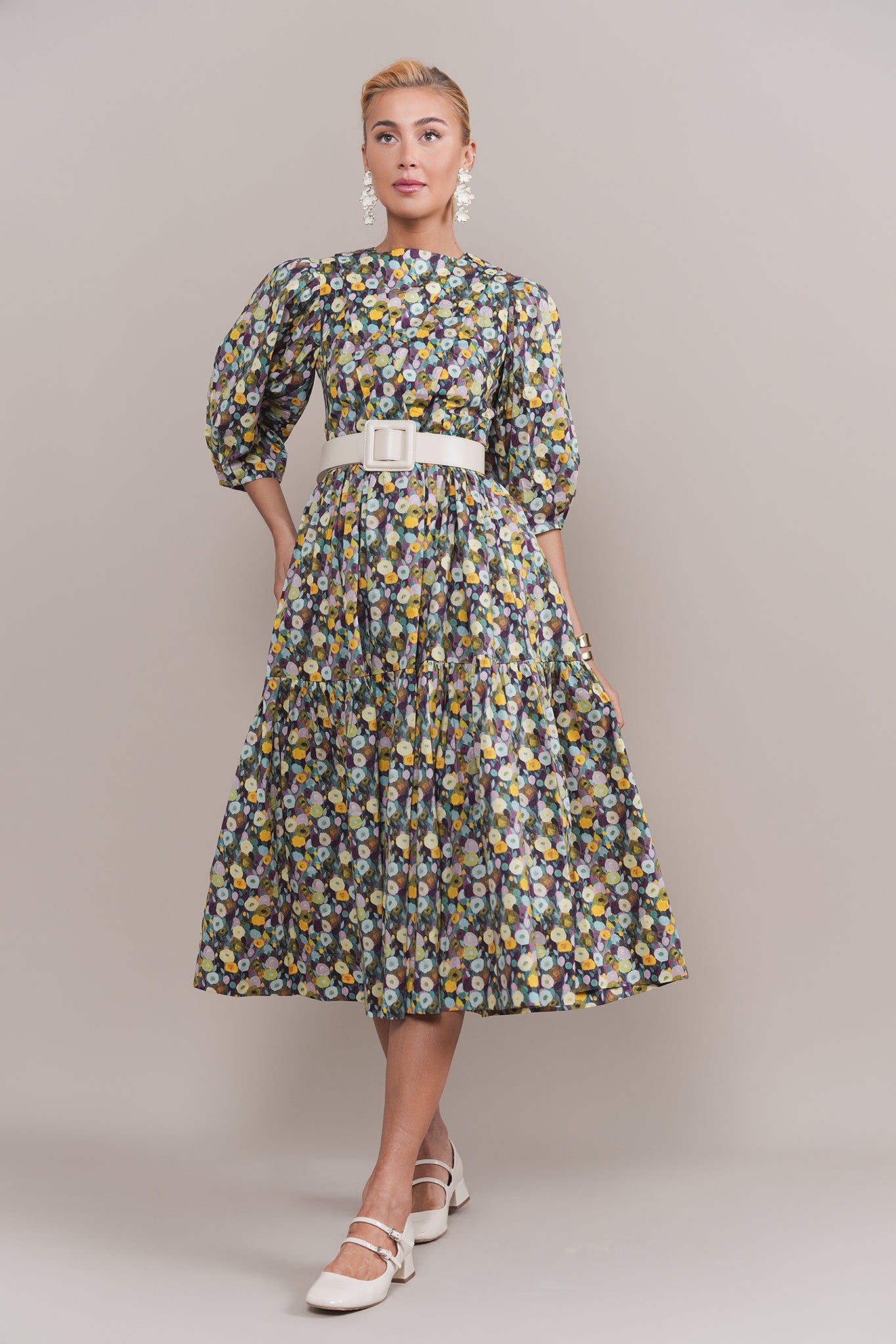 Ellie Convertible Dress in Yellow Mix Floral