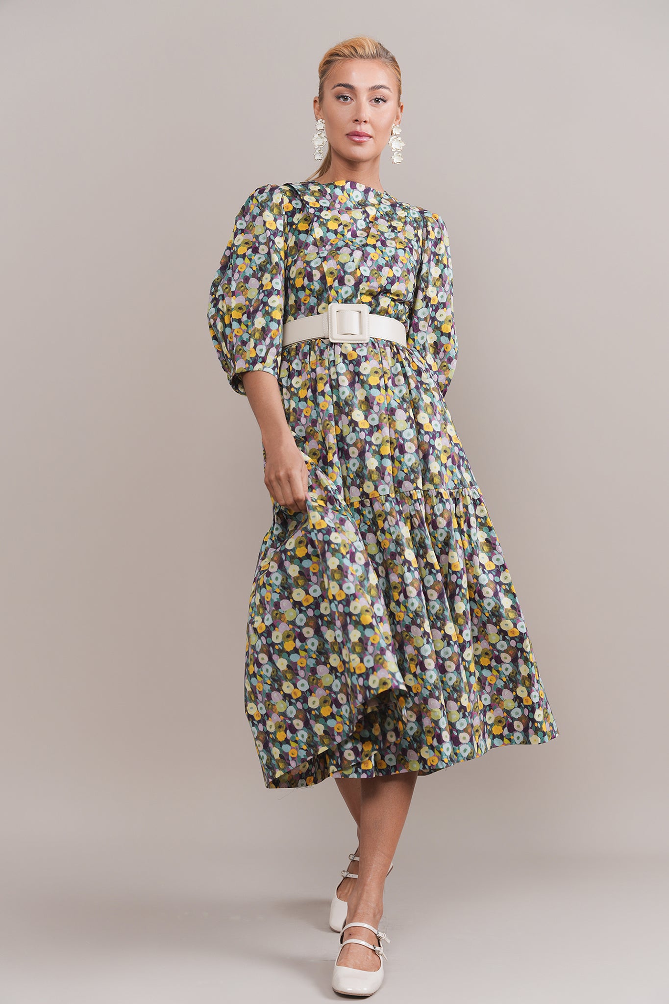 Ellie Convertible Dress in Yellow Mix Floral