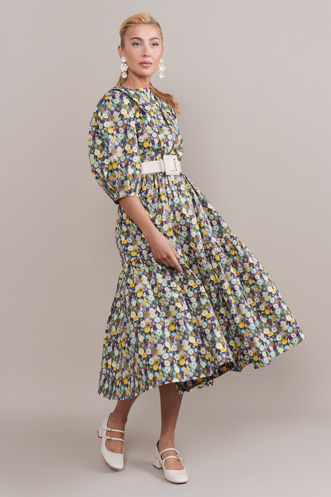 Ellie Convertible Dress in Yellow Mix Floral