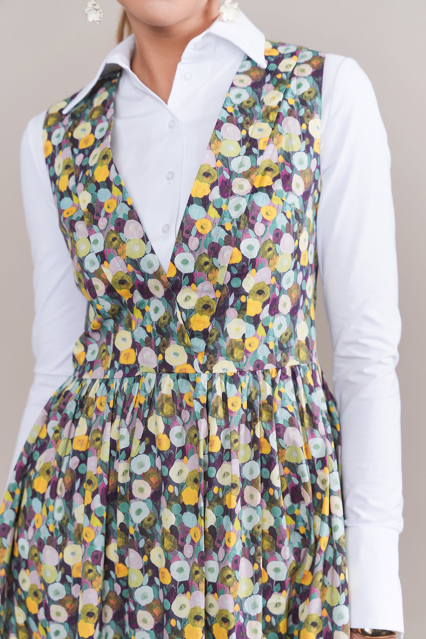 Ellie Convertible Dress in Yellow Mix Floral