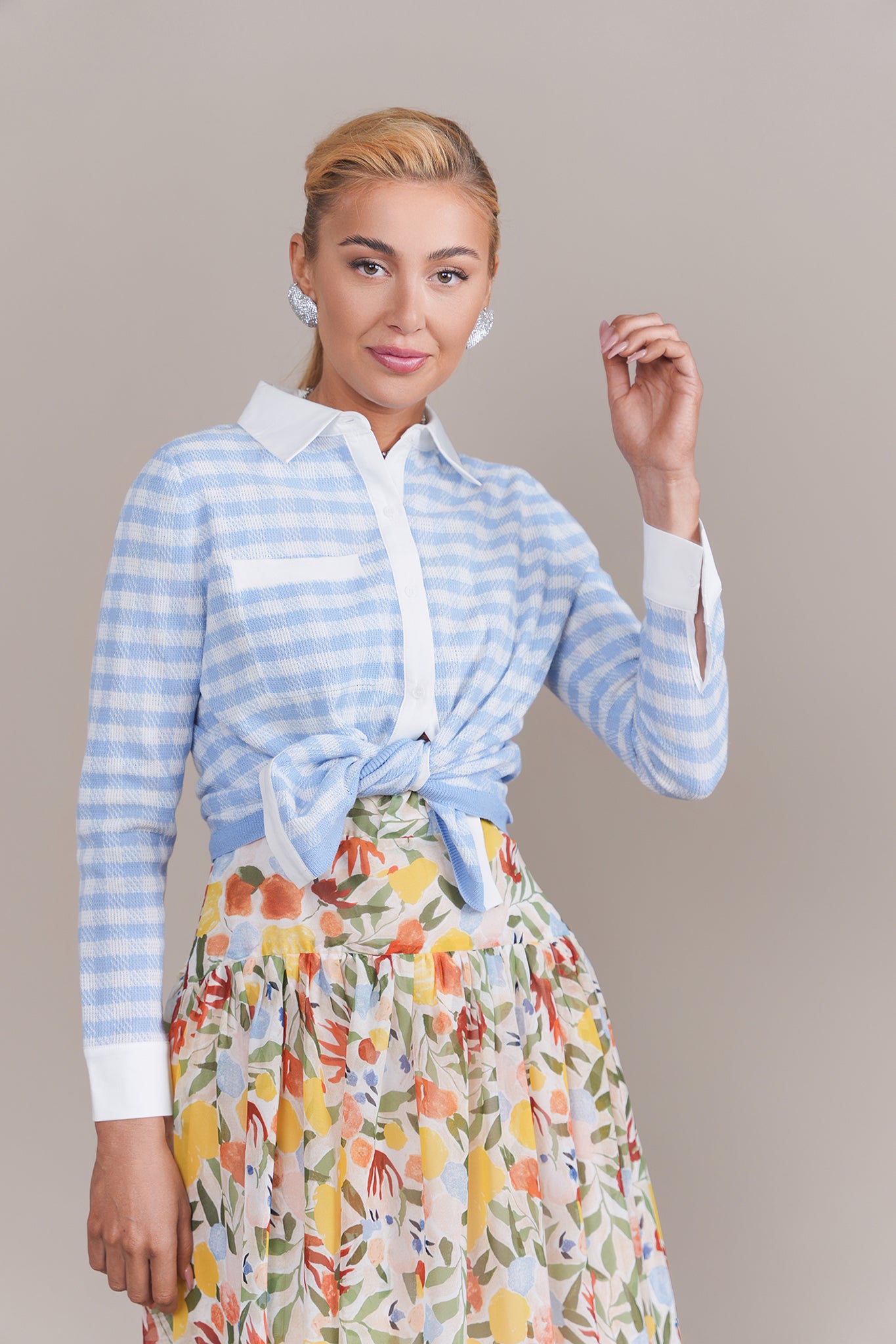 Riviera Blouse in Blue/White