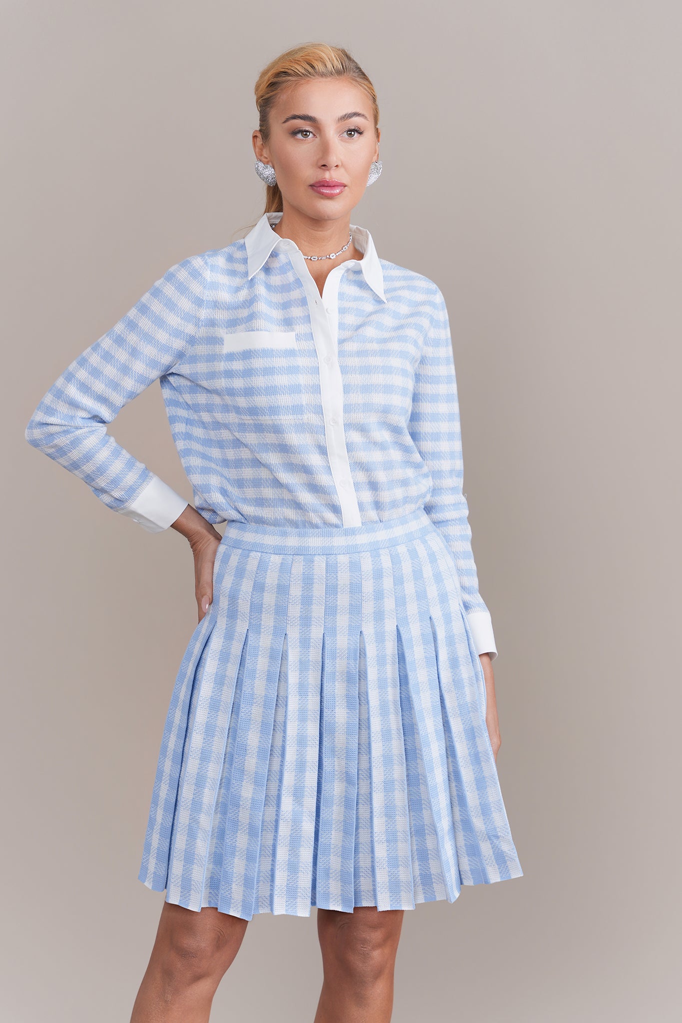 Riviera Skirt in Blue/White