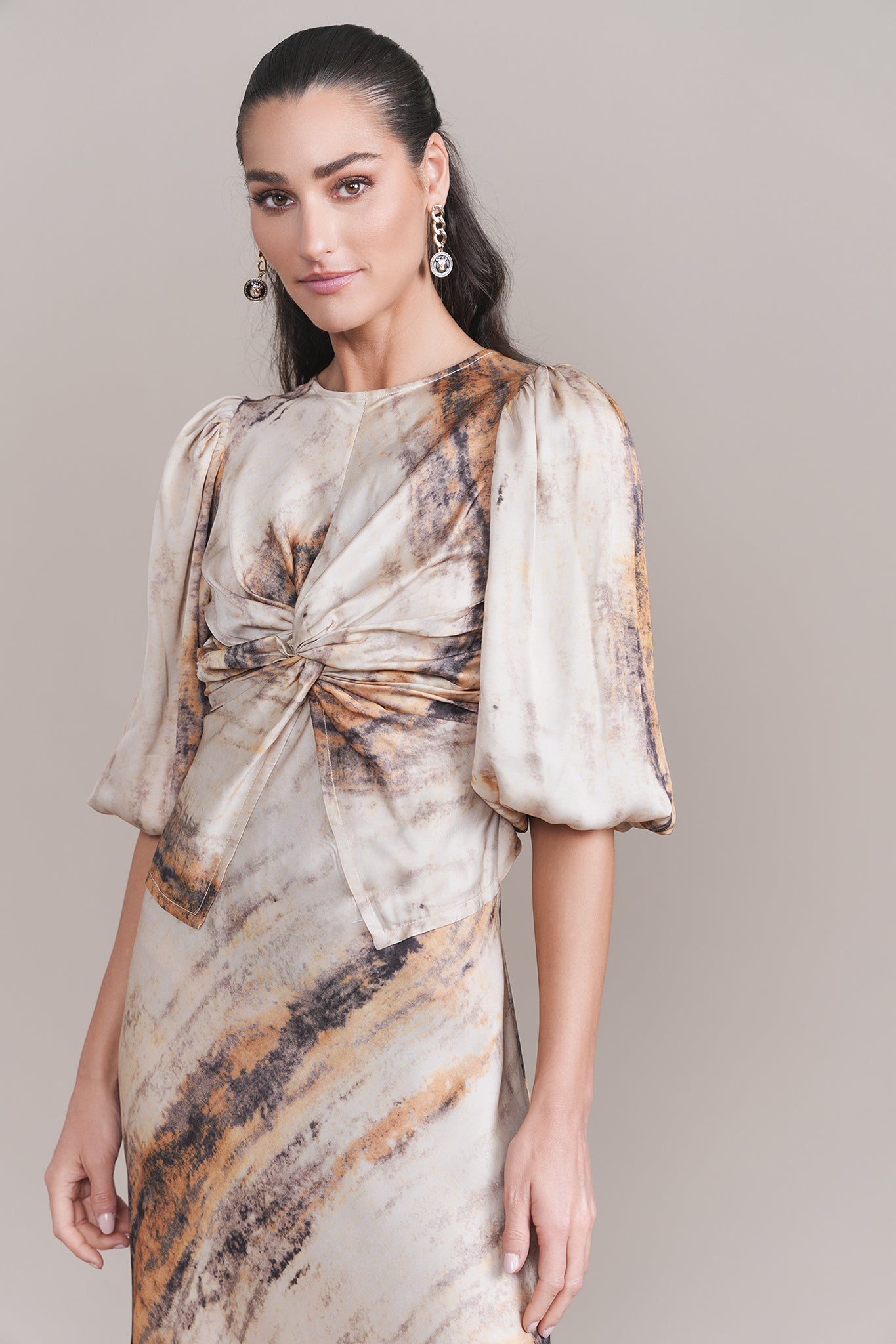 Maren Dress in Granite Print