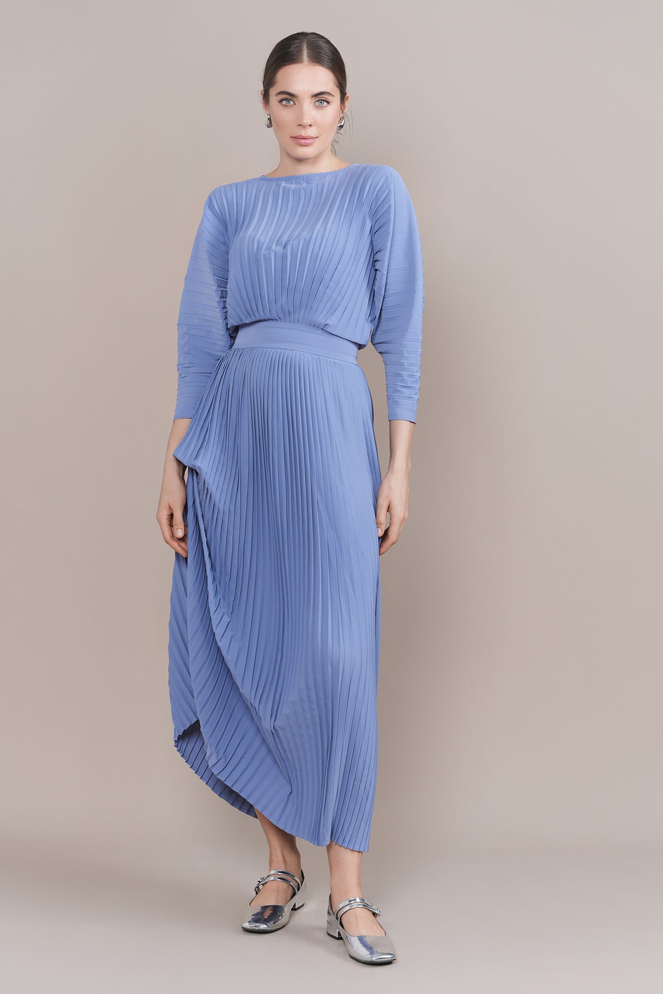 Zarah Dress in Steel Blue