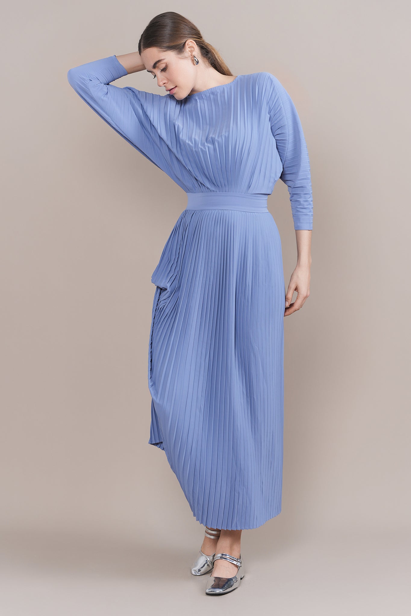 Zarah Dress in Steel Blue