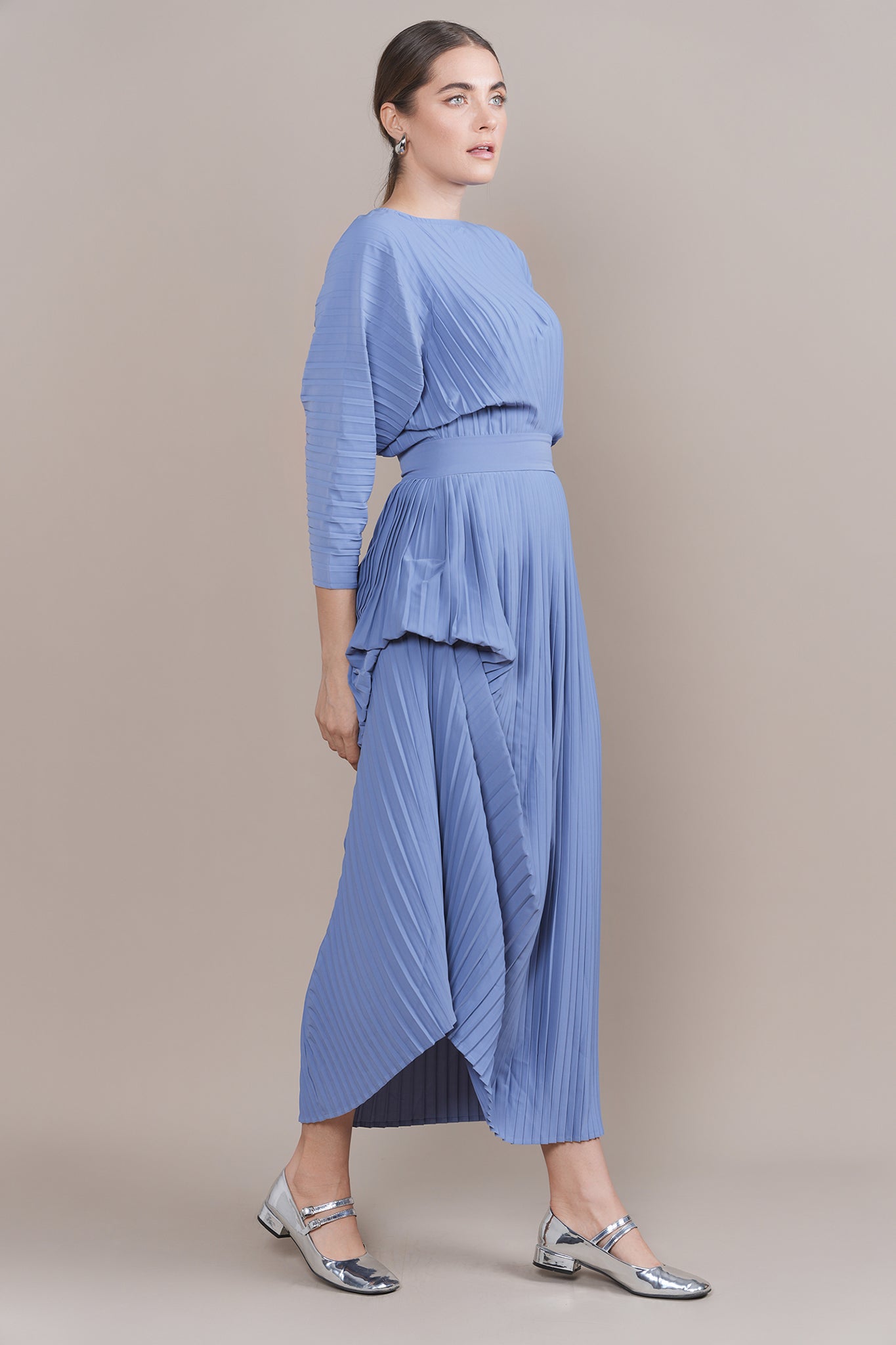 Zarah Dress in Steel Blue