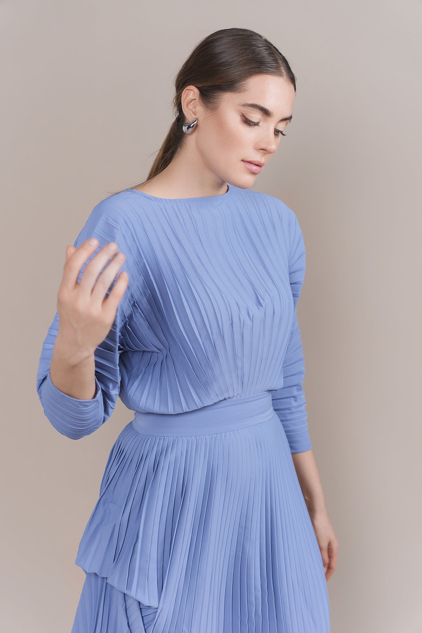 Zarah Dress in Steel Blue