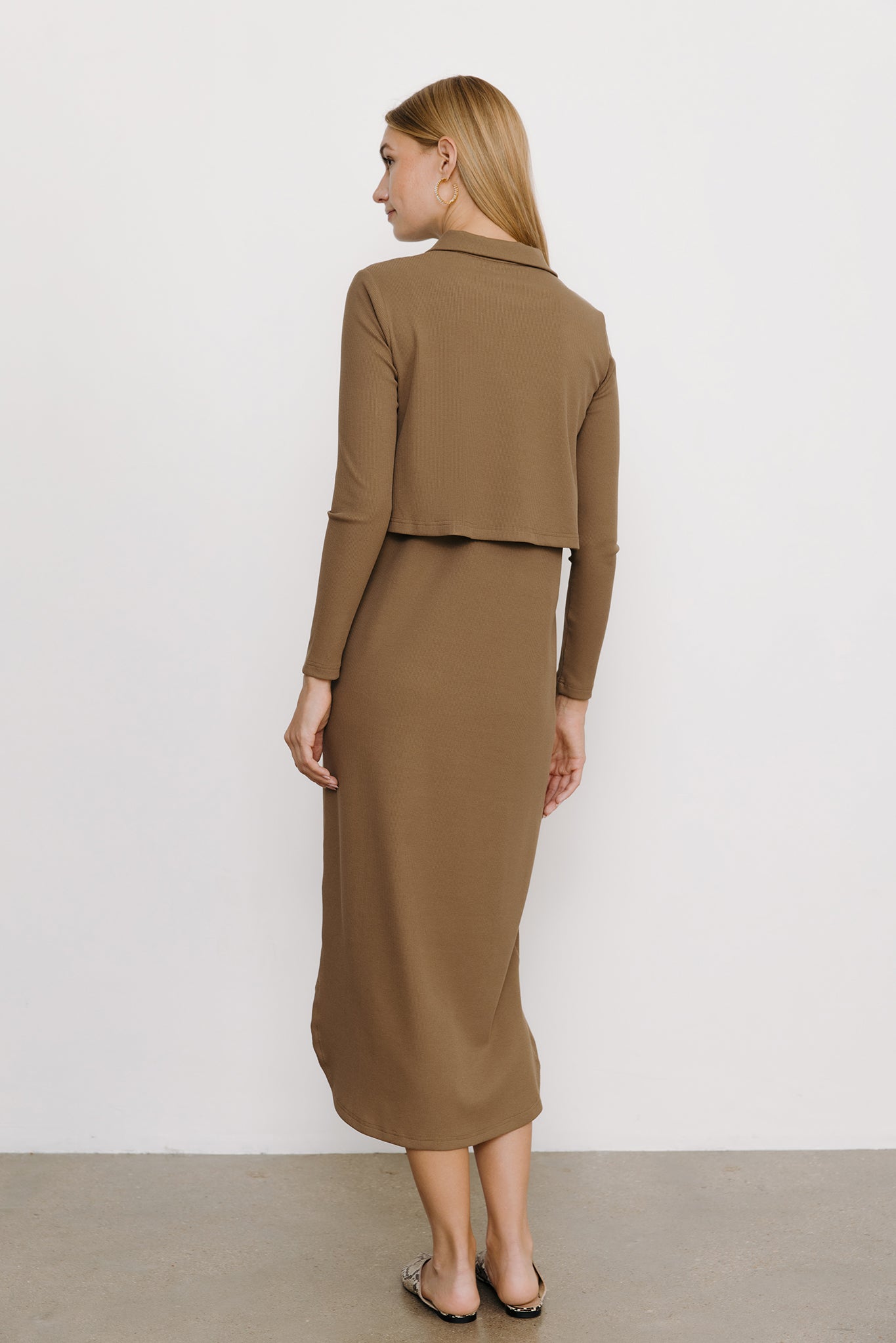 Adele Maternity Dress in Mocha