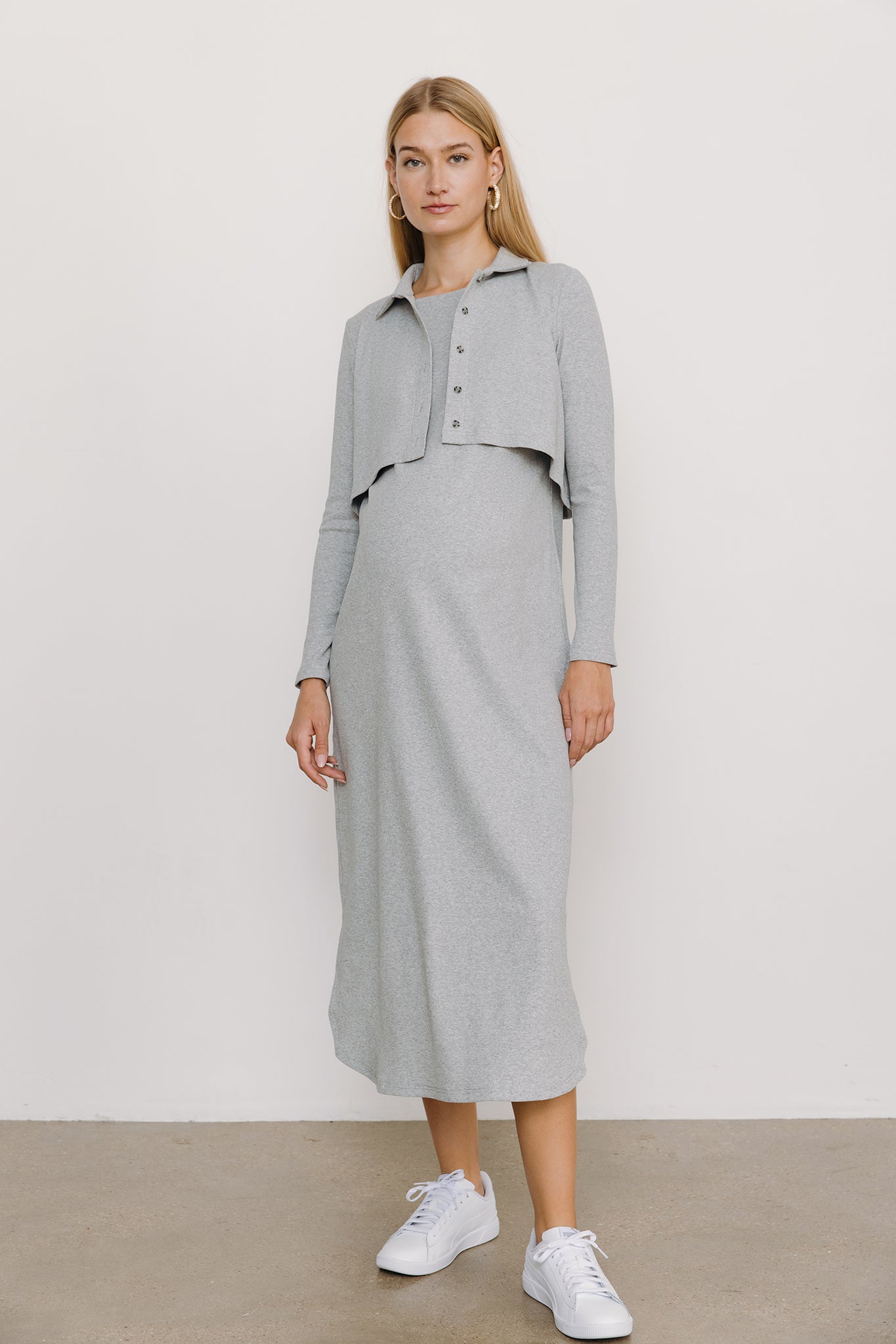 Adele Maternity Dress in Gray