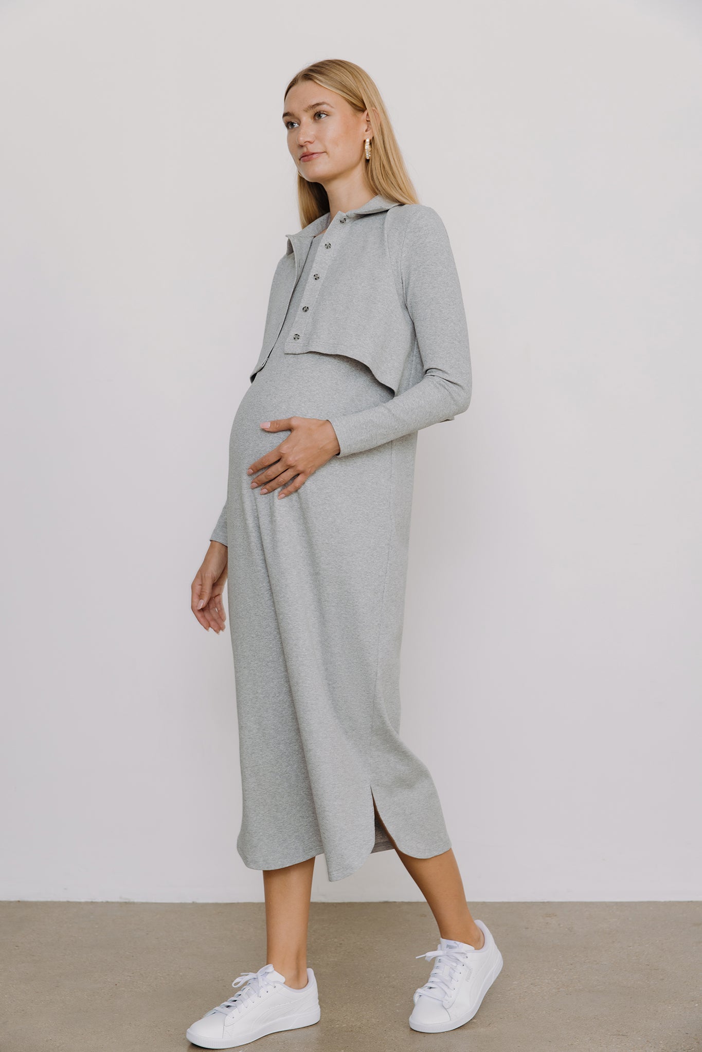 Adele Maternity Dress in Gray