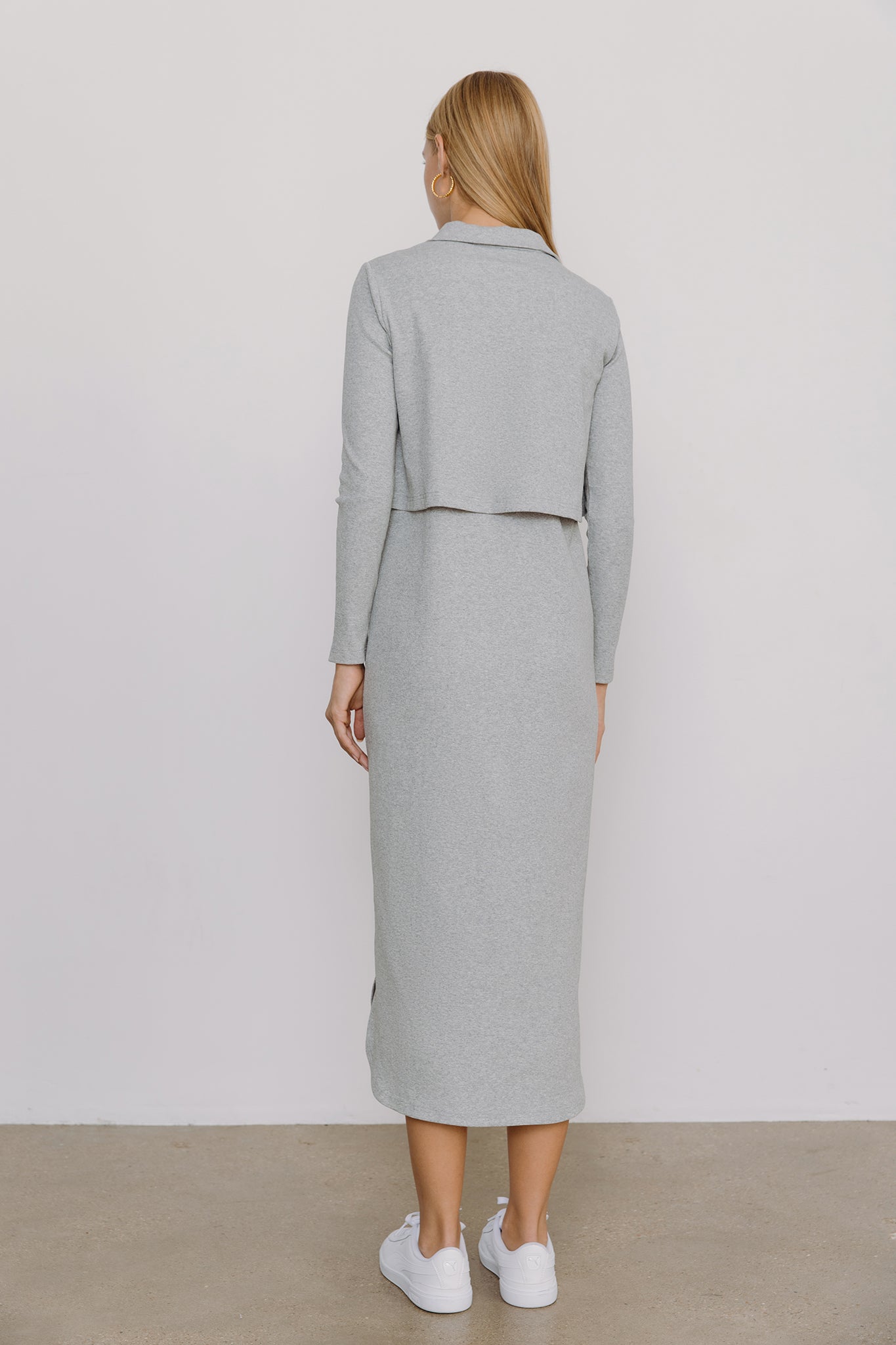 Adele Maternity Dress in Gray