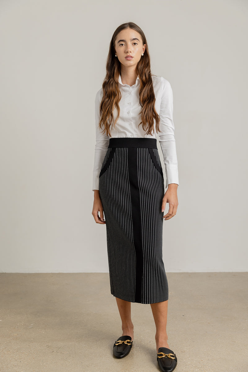 Sagara Skirt in Pinstripe