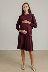 Maternity Infinity Skirt in Sangria