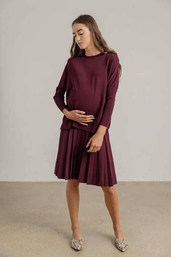 Maternity Infinity Skirt in Sangria