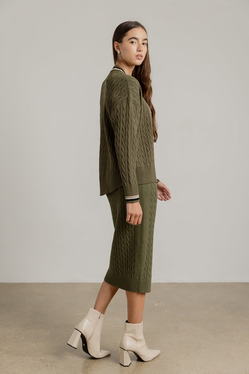 Lago Cardigan in Basil
